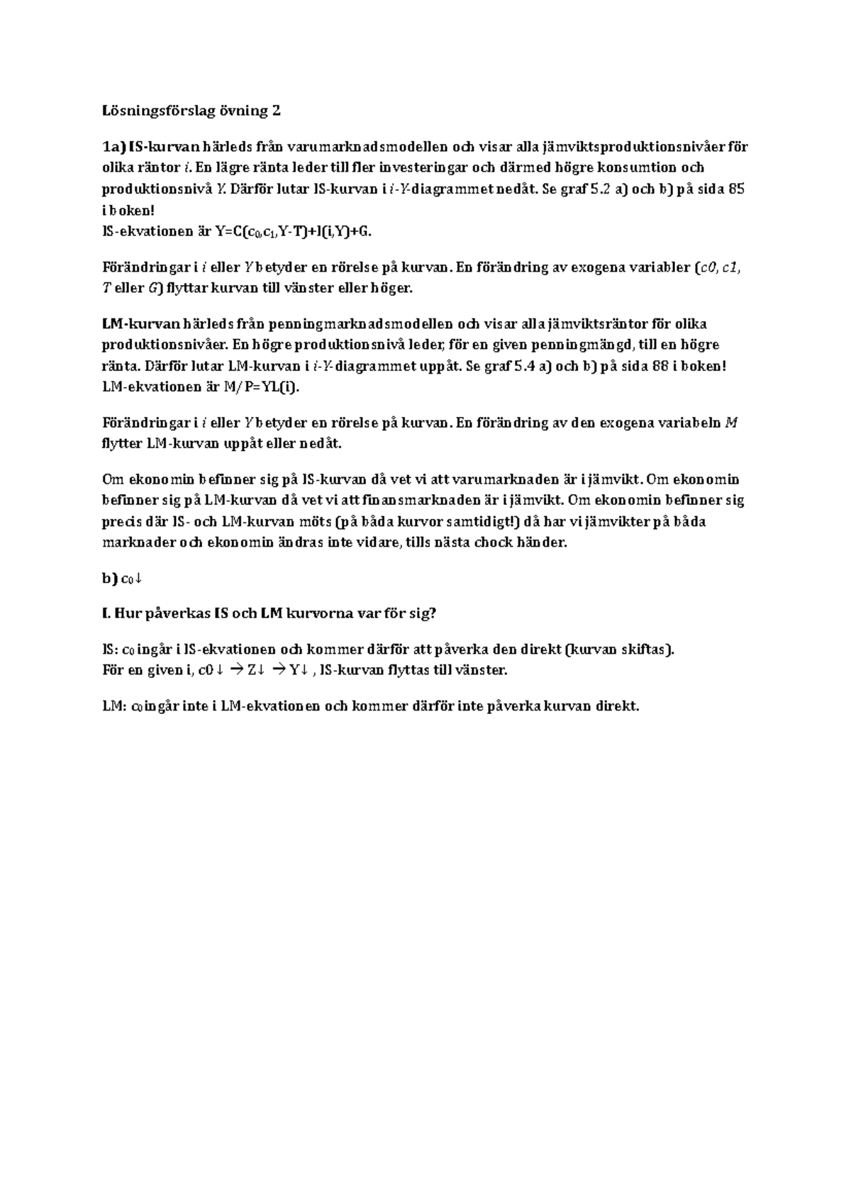 Losningsforslag Ovning 2 Studocu