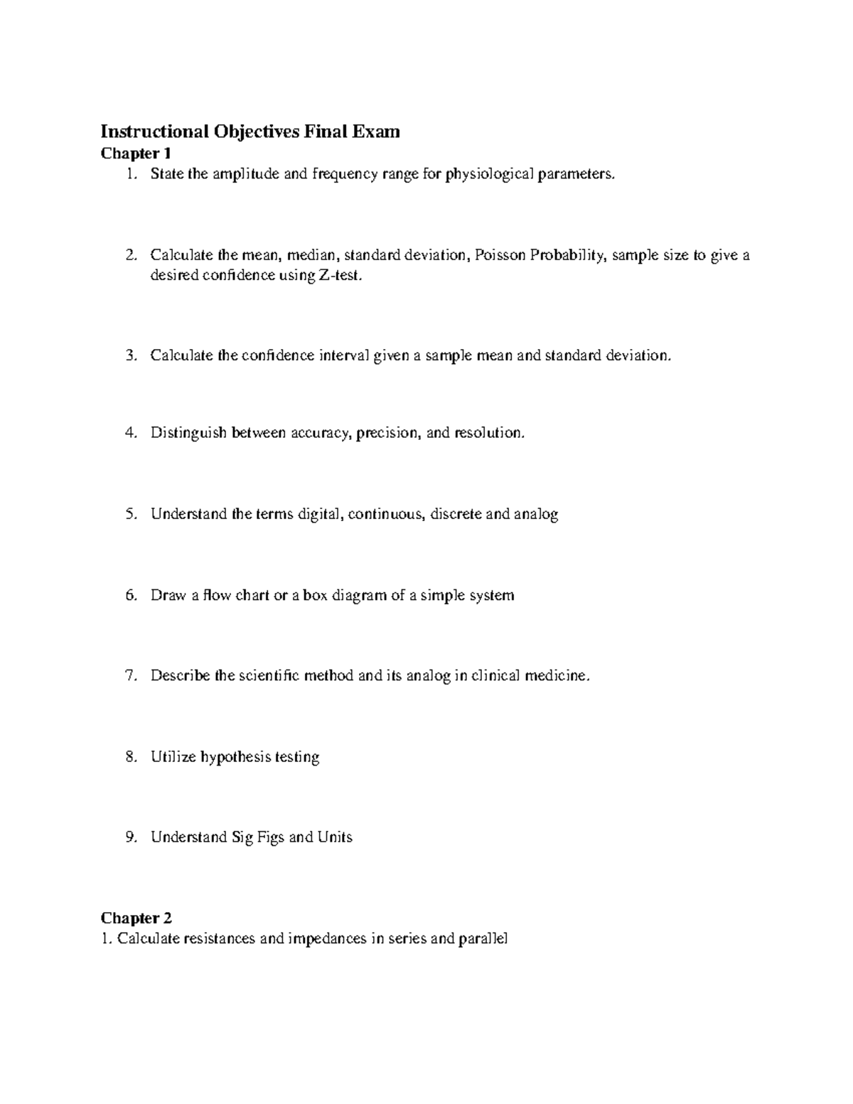 Final Exam Study Guide - Instructional Objectives Final Exam Chapter 1 ...