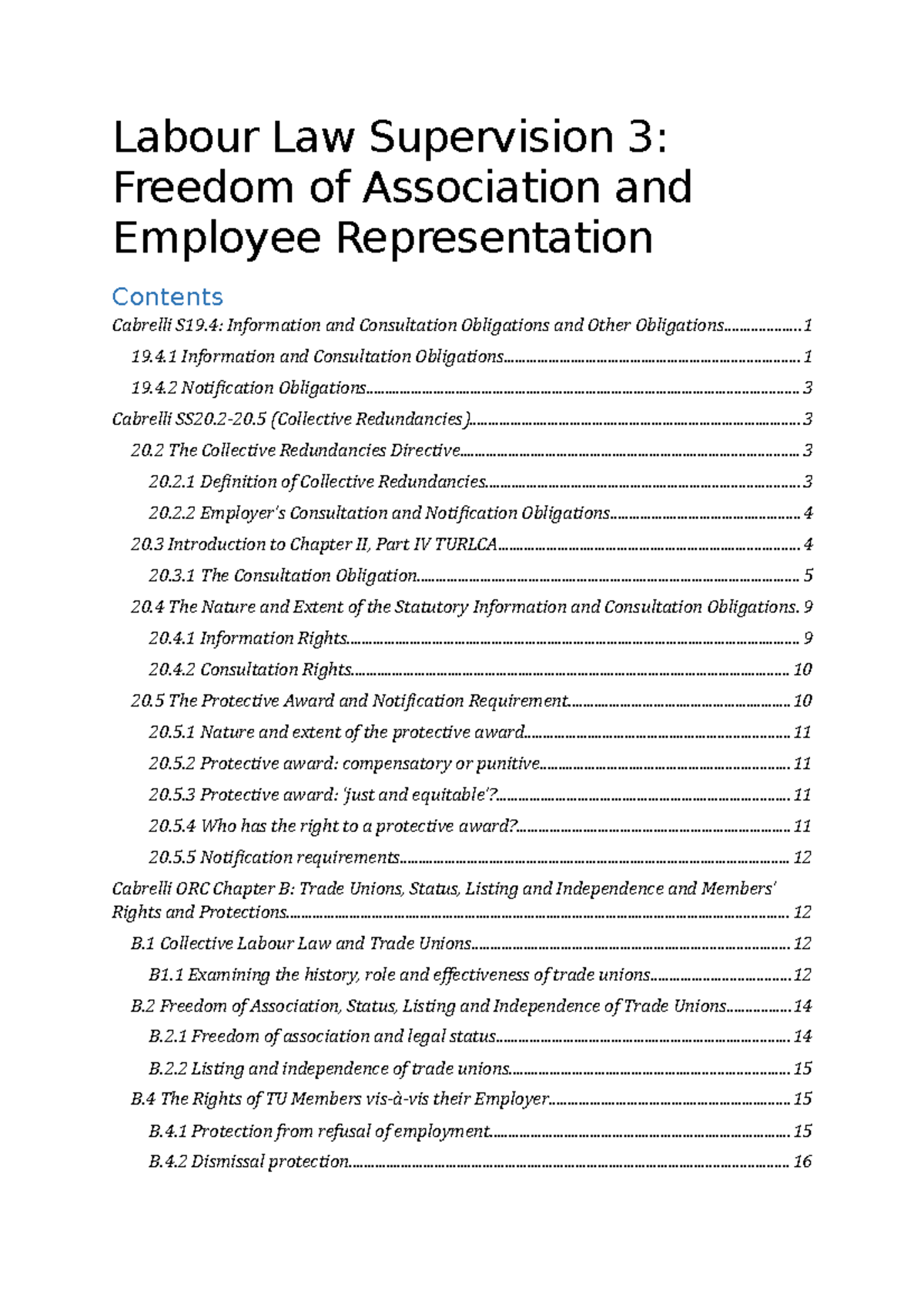 Labour Law Supervision 3 Notes Fo A and Ee Rep - Labour Law Supervision ...