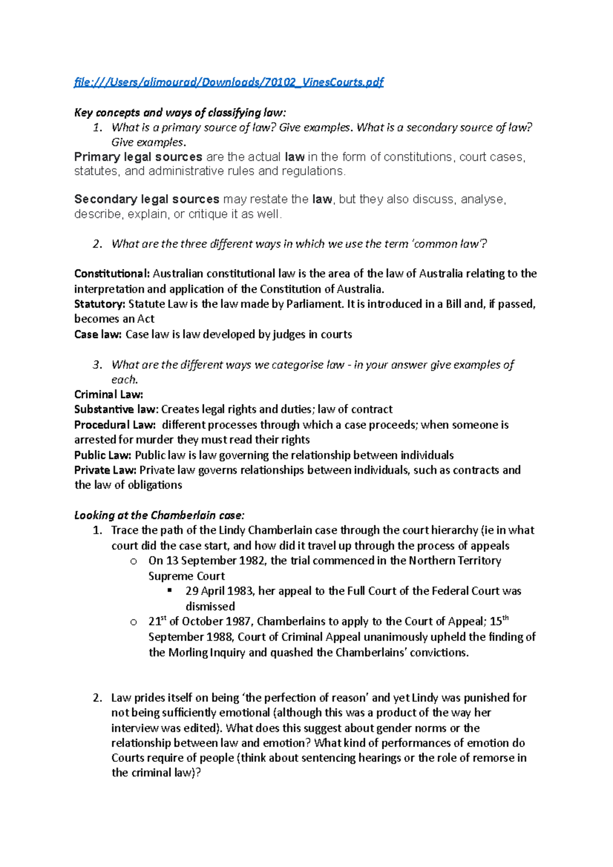 Seminar 2 - Tutorial questions and answers - file: Key concepts and ...