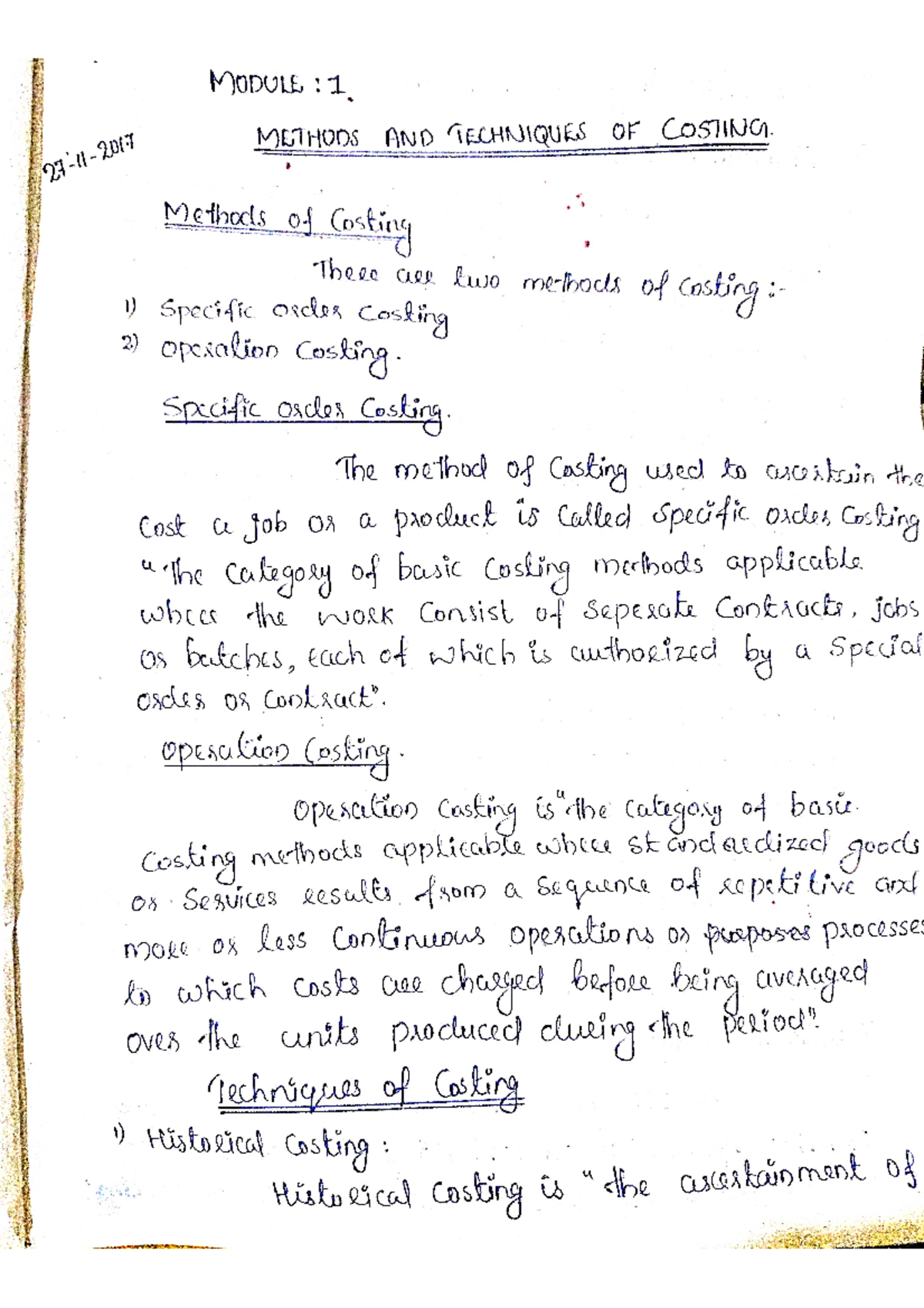 Methods Of Costing Cost Accounting Studocu