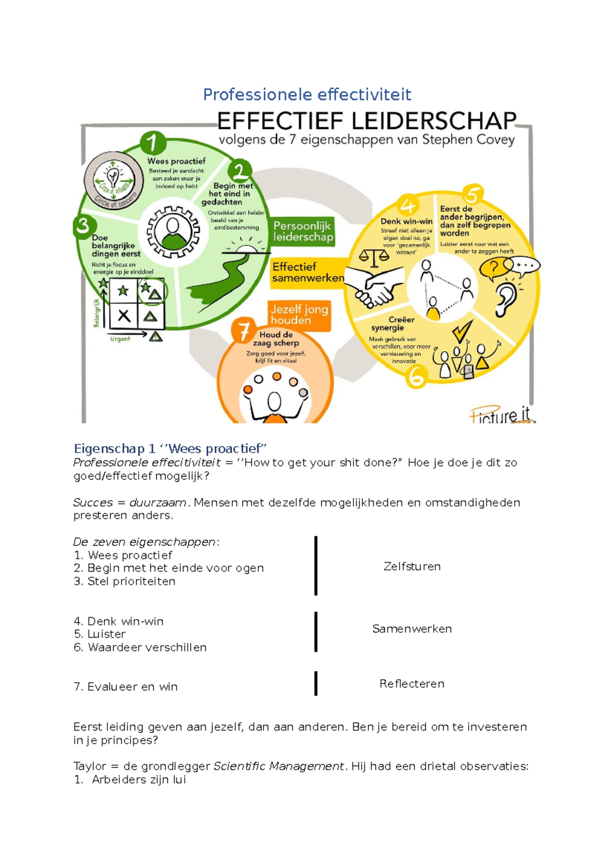 Professionele effectiviteit 2 - Professionele effectiviteit Eigenschap ...