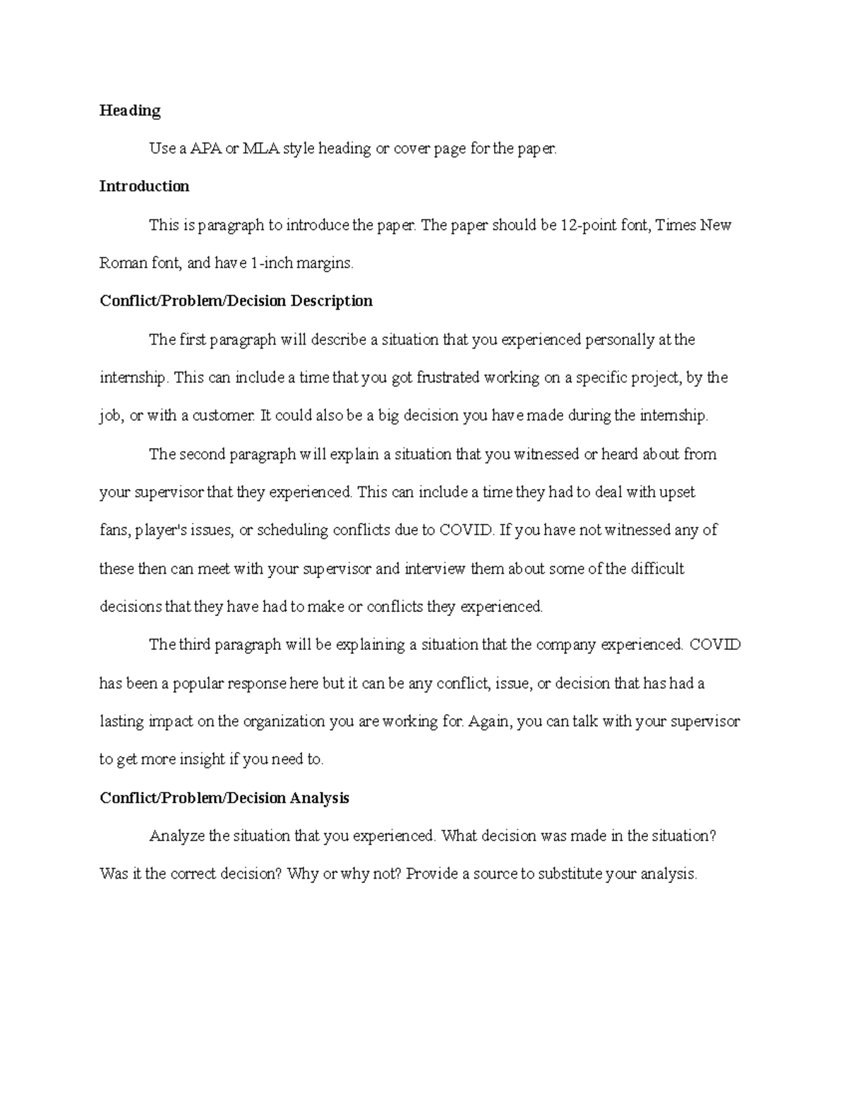 Paper Outline - Notes - Heading Use a APA or MLA style heading or cover ...