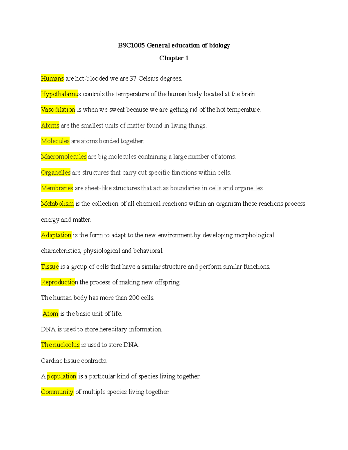 BSC1005 Chapter 1 - Essential Biology: An Approach For Non Science ...