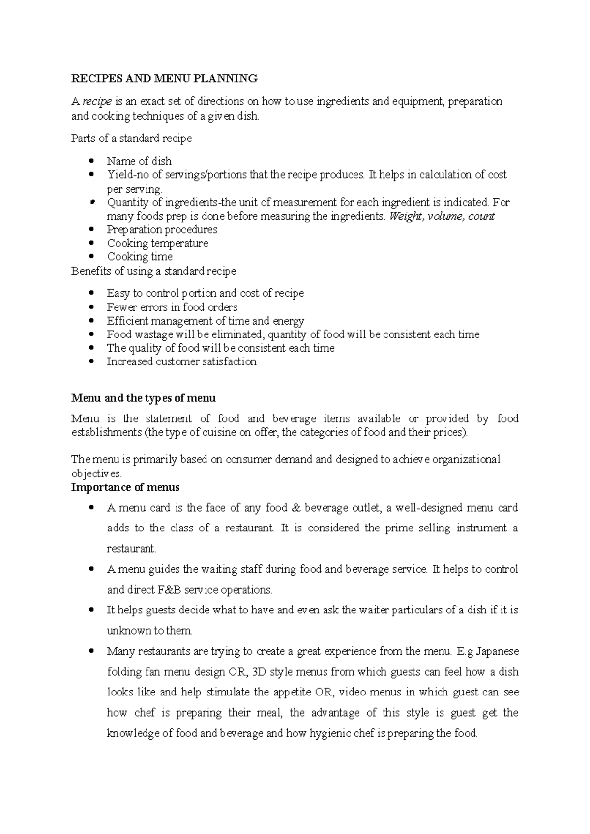 bchm-121-tourism-special-recipes-and-menu-planning-a-recipe-is-an