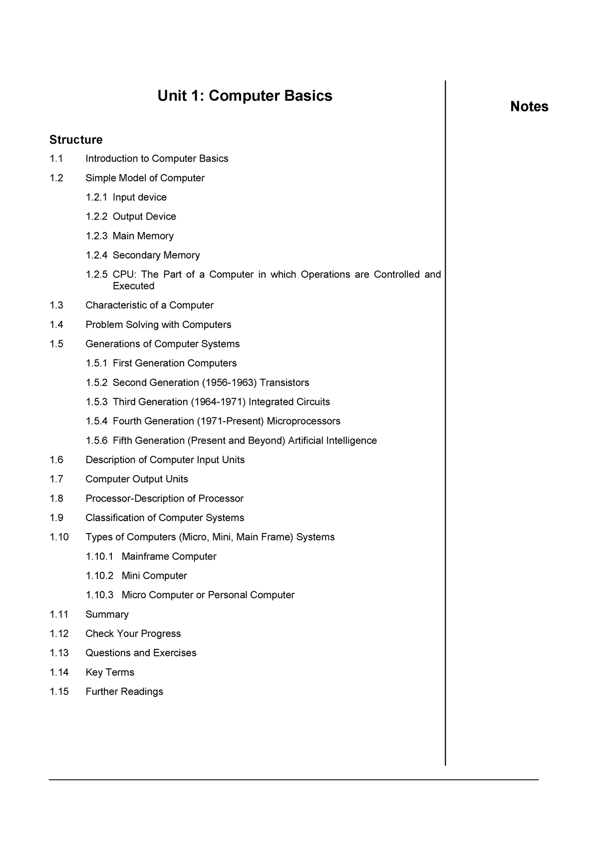 Introduction To IT Module 1_BCA - Computer Basics 1 Notes Unit 1 ...