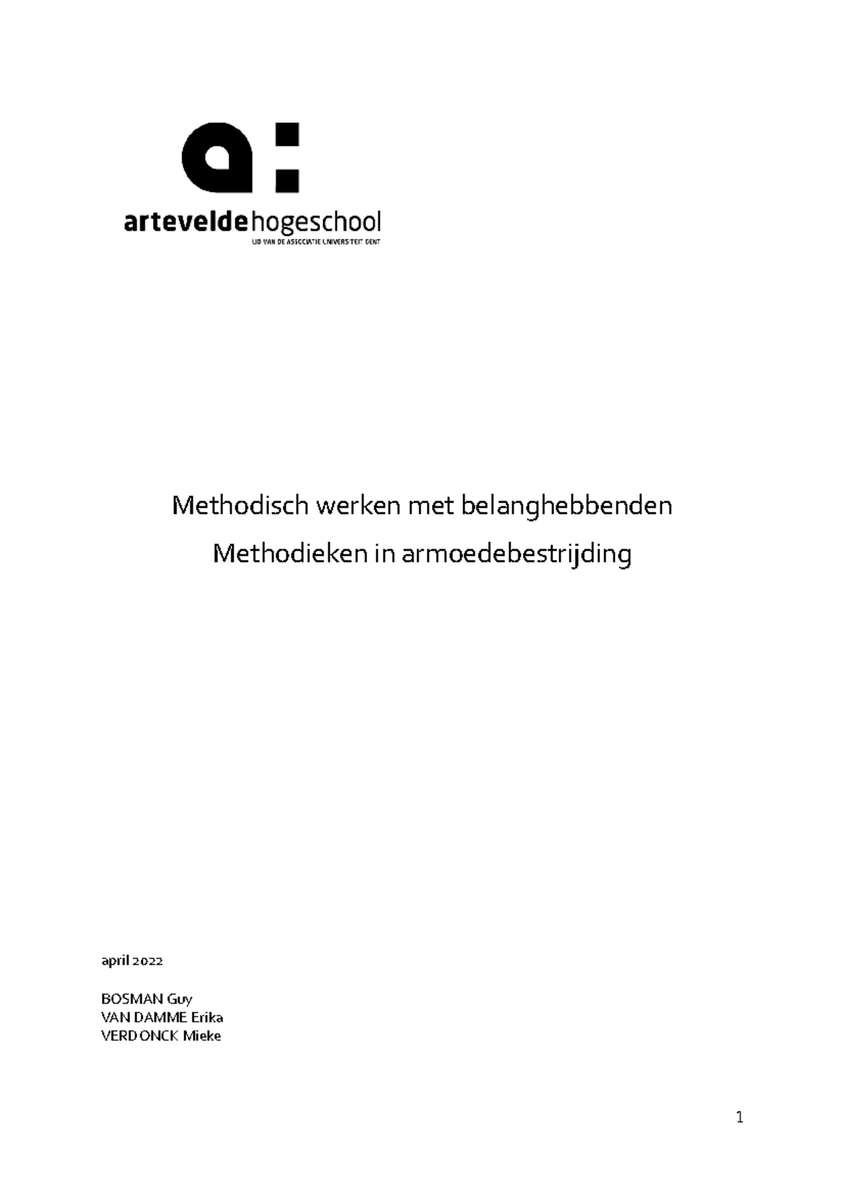 Methodieken Armoedebestrijding - Methodisch Werken Met Belanghebbenden ...