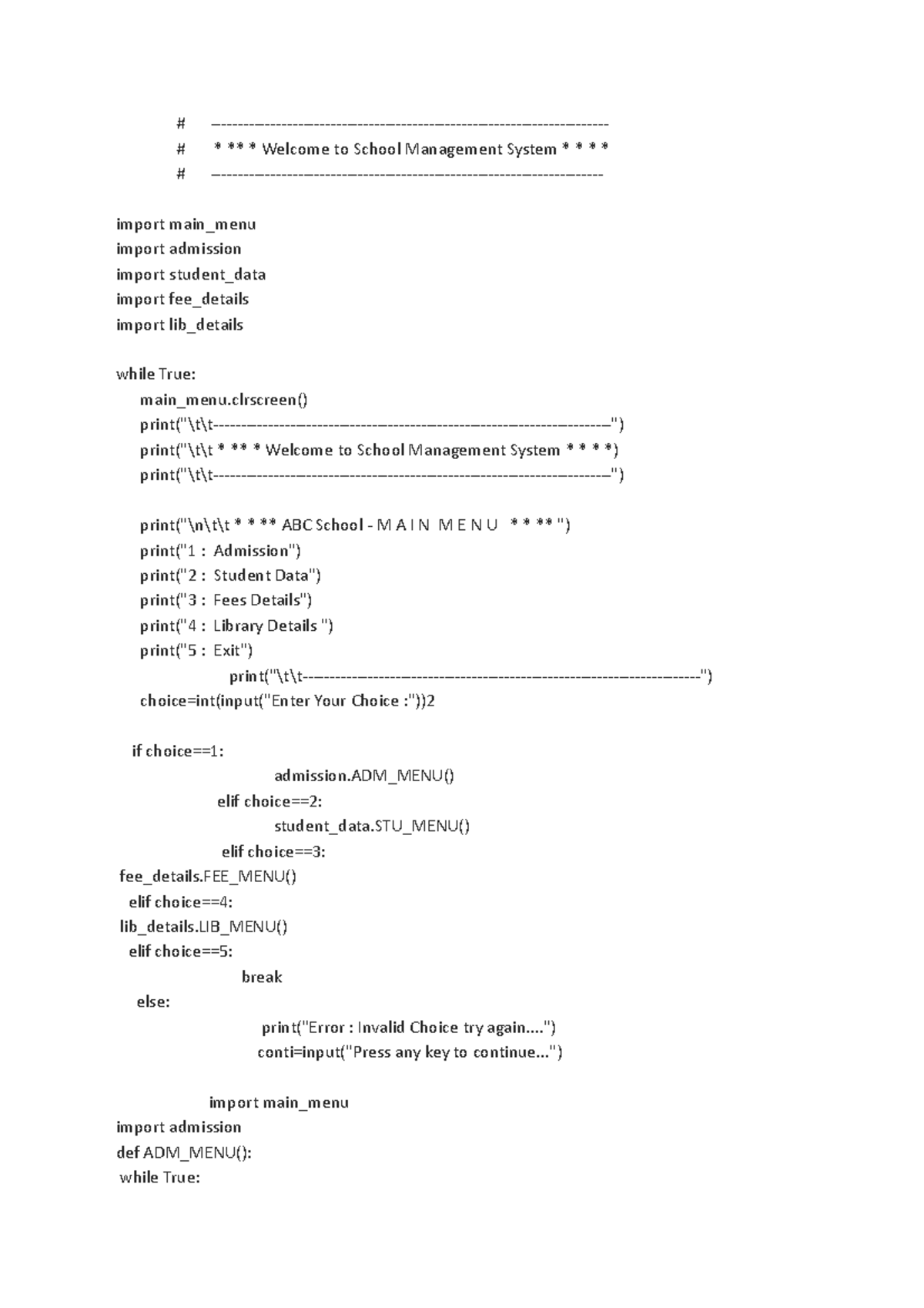Sampleproject School Management System - # - * ** * Welcome to School ...