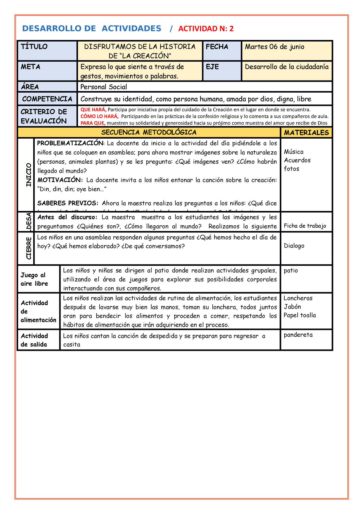 Desarrollo DE Actividades - DESARROLLO DE ACTIVIDADES / ACTIVIDAD N: 2 ...