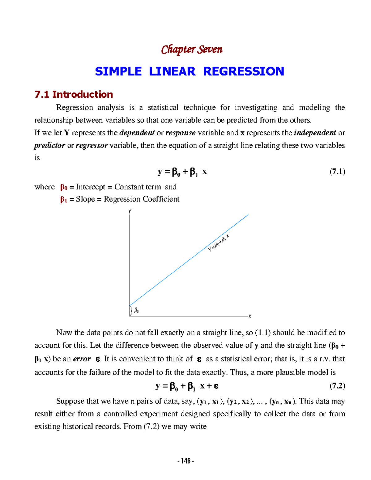 BMS404-Ch7Fall19 - biostatistics - Chapter Seven SIMPLE LINEAR ...