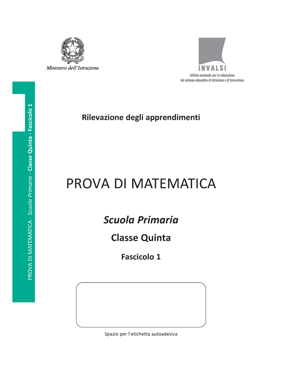Mate5 2022 - appunti per matematica - Rilevazione degli apprendimenti PROVA DI  MATEMATICA Scuola - Studocu