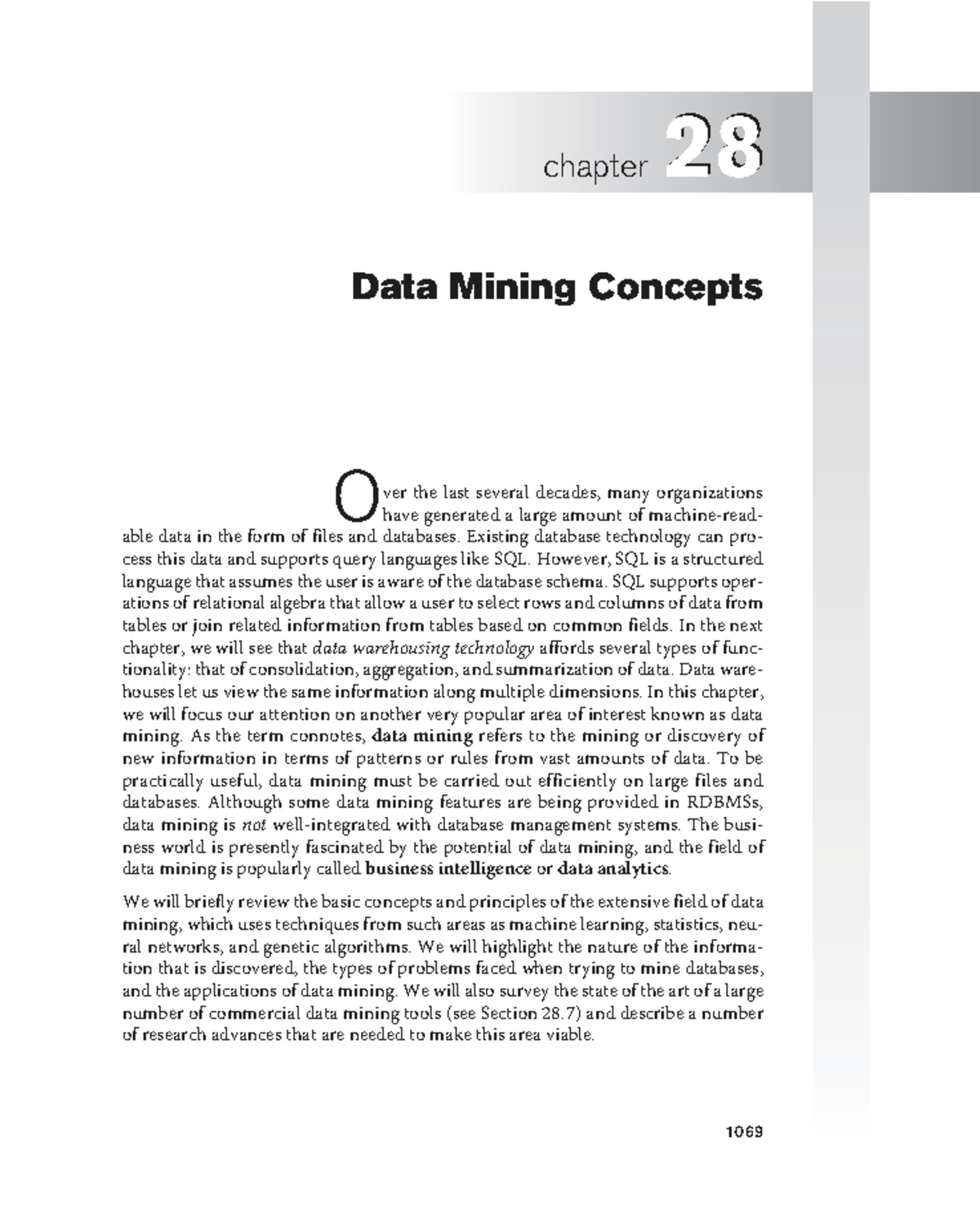 Fundamentals of Database Systems-Chapter 28 - 1069 28 Data Mining ...
