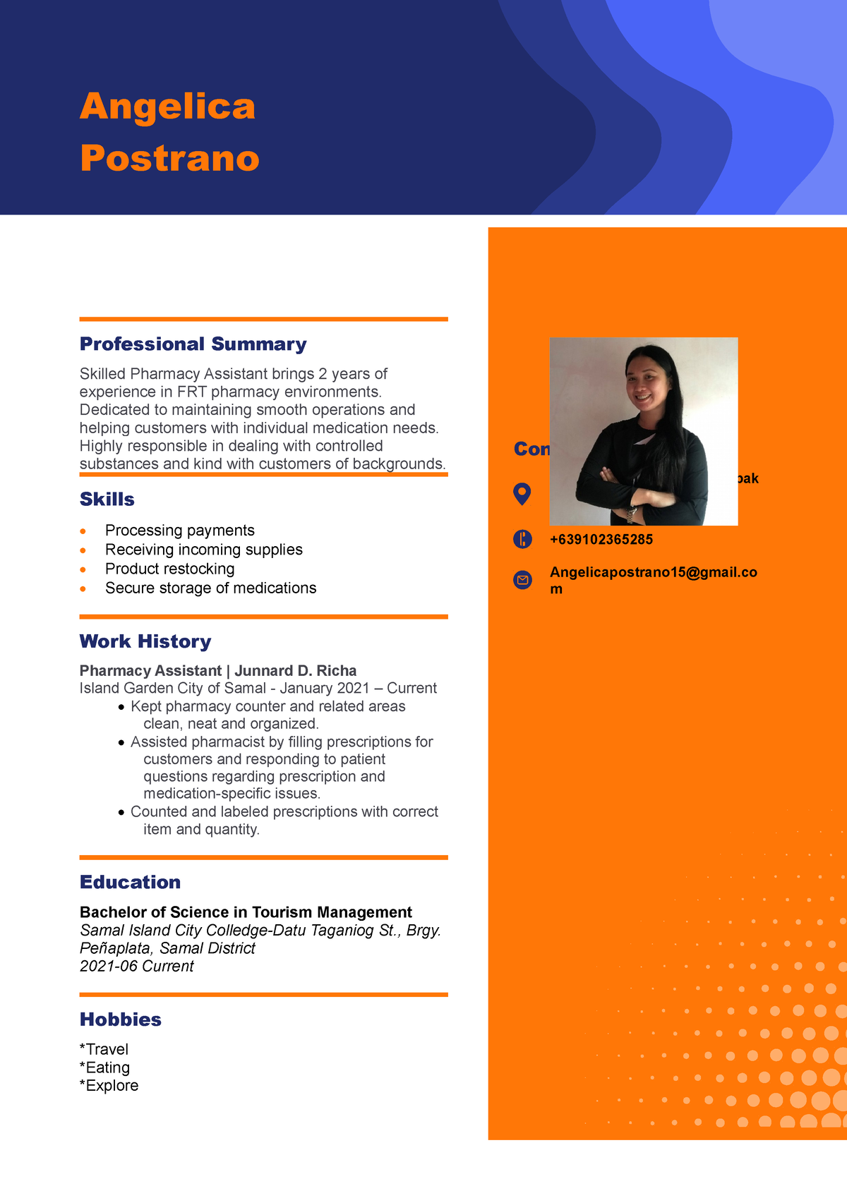 Angelica Resume - nothing - Angelica Postrano Professional Summary ...