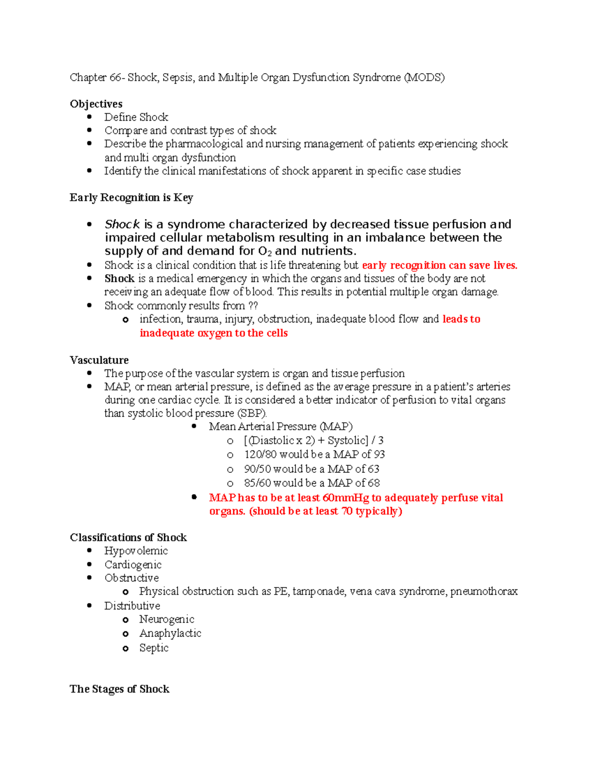 Chapter 66- Sepsis, Shock, And MODS - Chapter 66- Shock, Sepsis, And ...