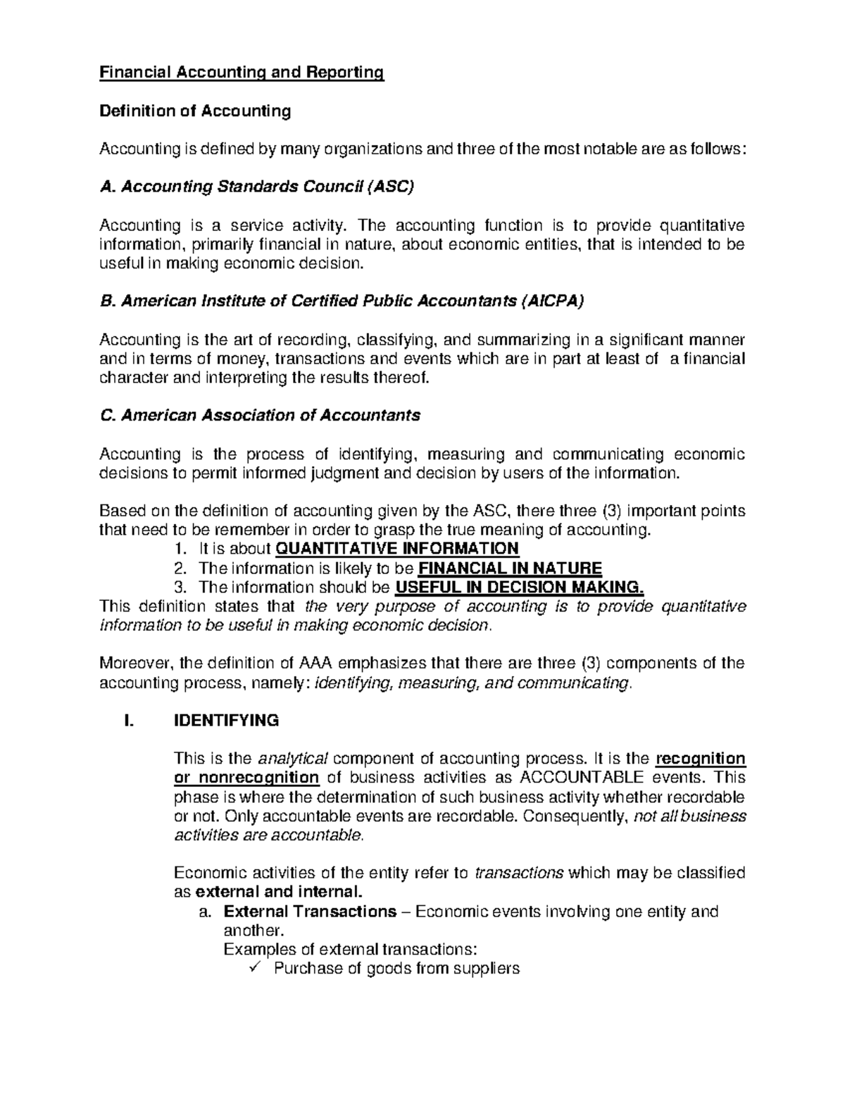 1.0 Introduction FAR - Yep - Financial Accounting and Reporting ...