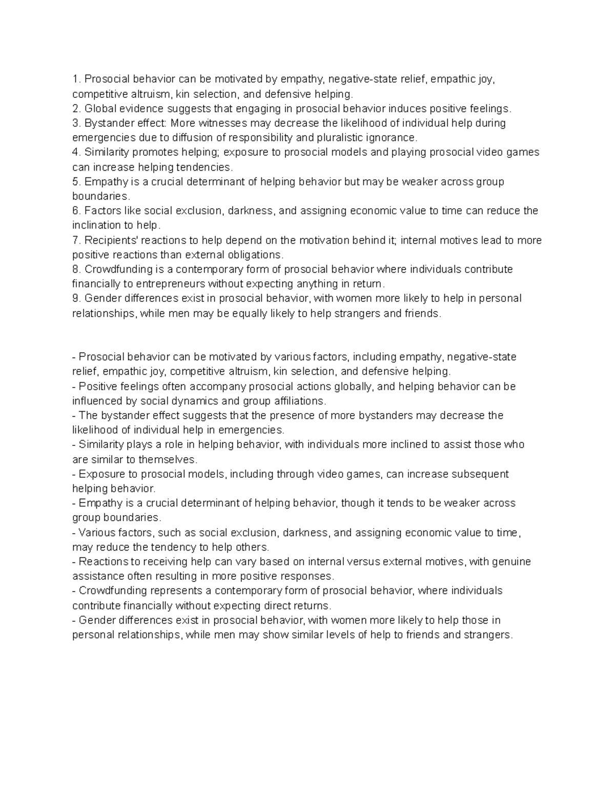 PSY220 Ch9 - Summary Social Psychology - Prosocial behavior can be ...