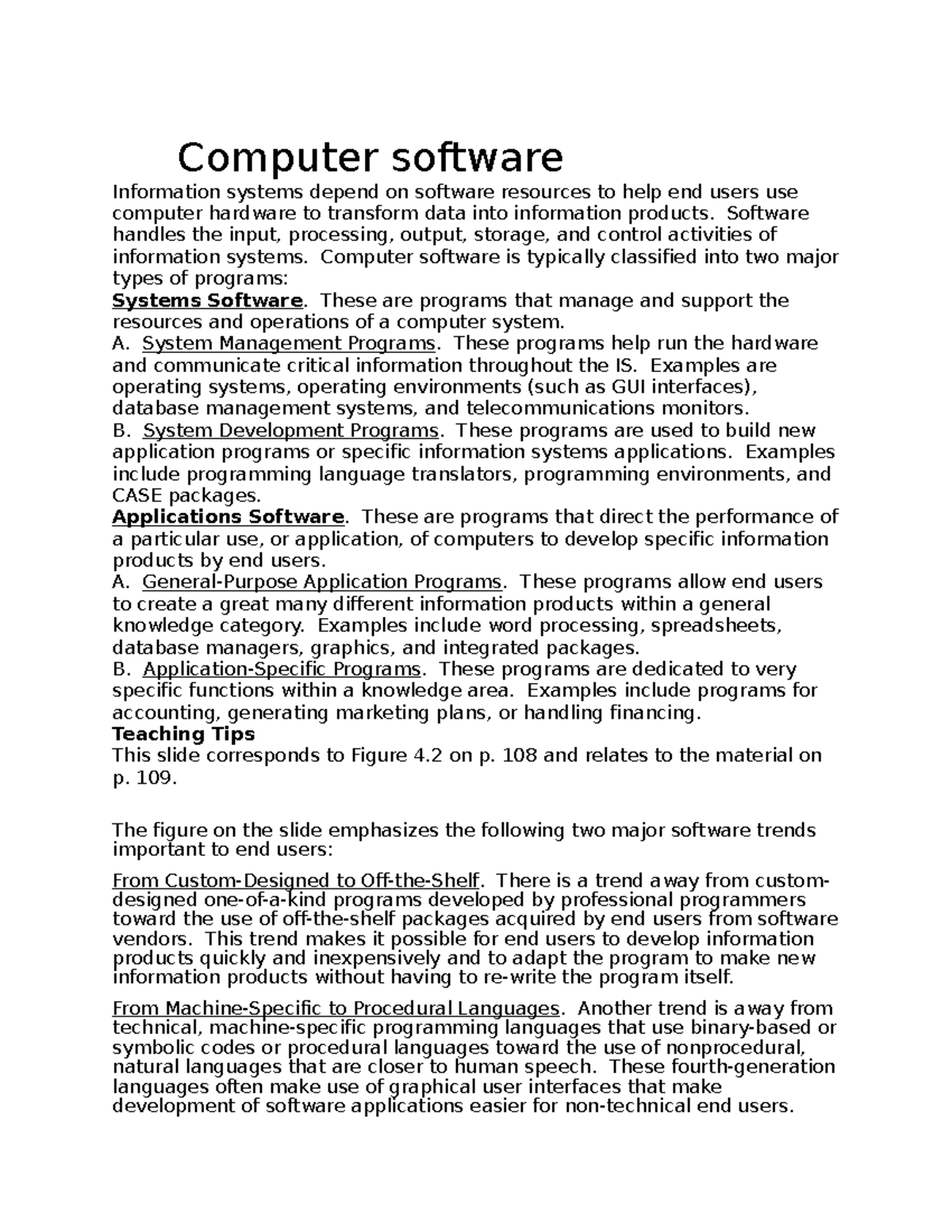 Computer software - EXERCISE - Computer software Information systems ...