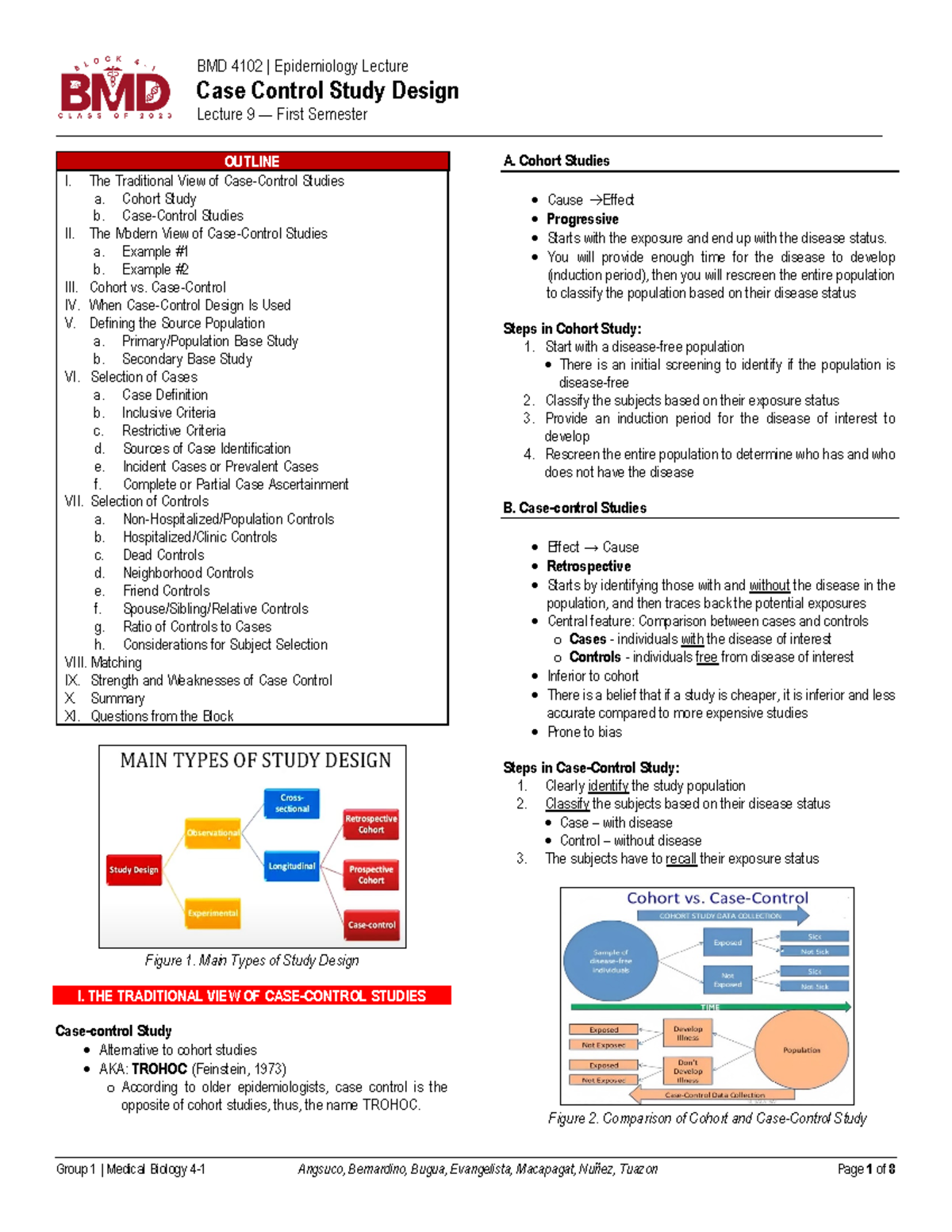 L9 Case Control Study Design - BMD 4102 | Epidemiology Lecture Case ...