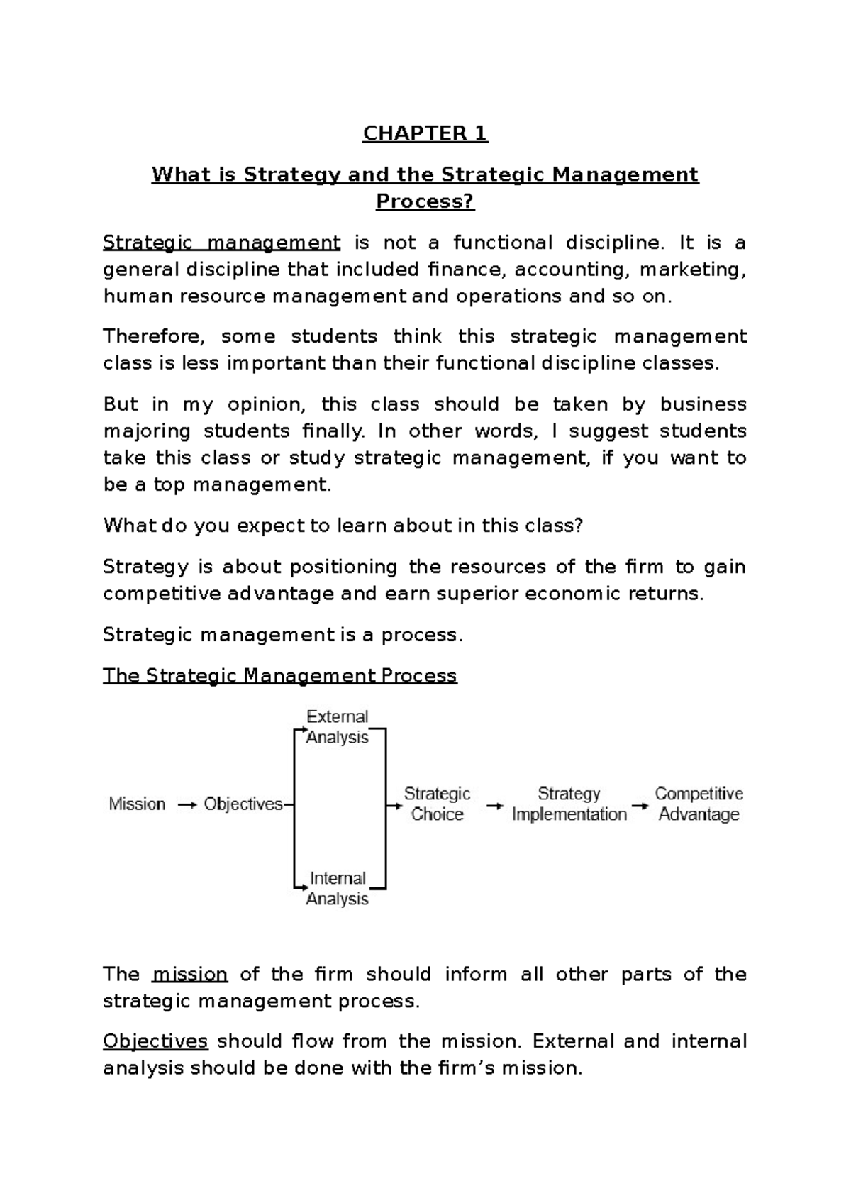 1-1 - sssd - CHAPTER 1 What is Strategy and the Strategic Management ...