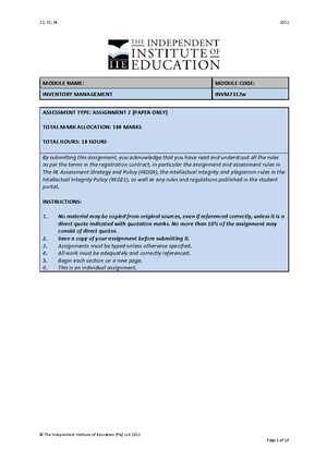 - Project Management - MODULE NAME: MODULE CODE: RISK MANAGEMENT ...