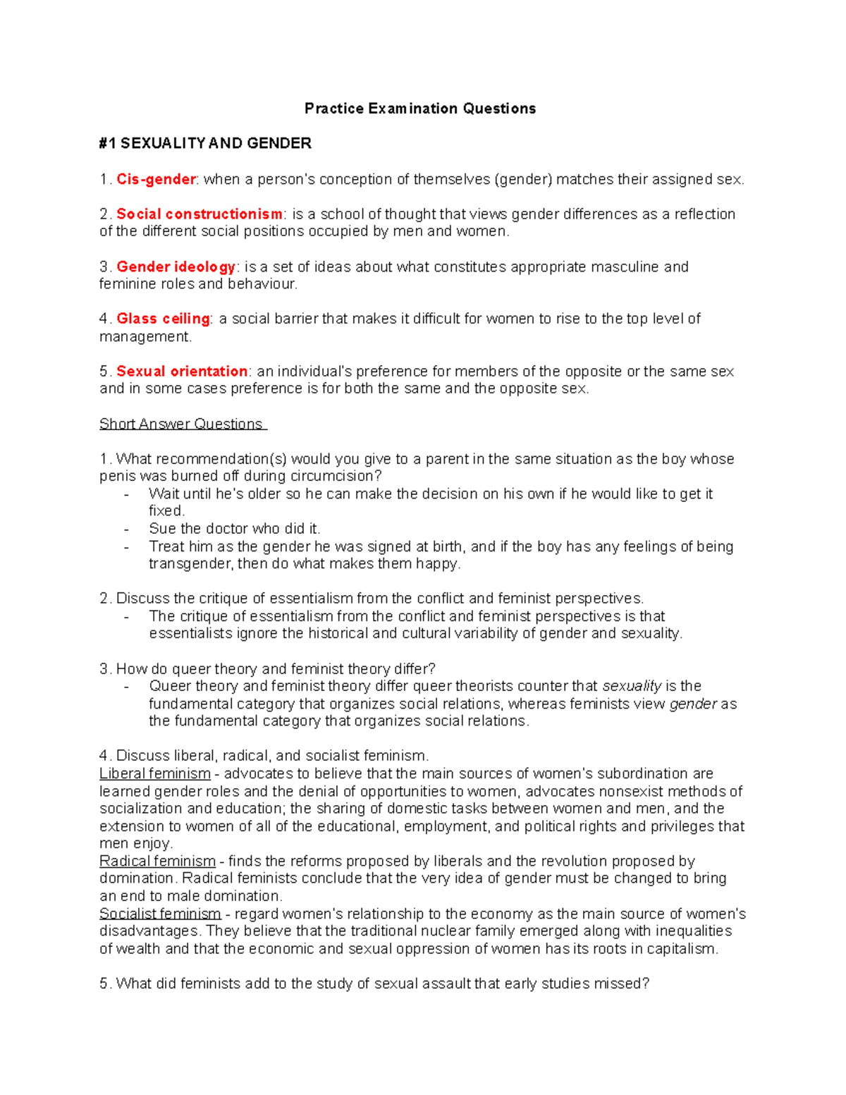Sample/practice exam 13 February 2020, questions and answers - Practice ...
