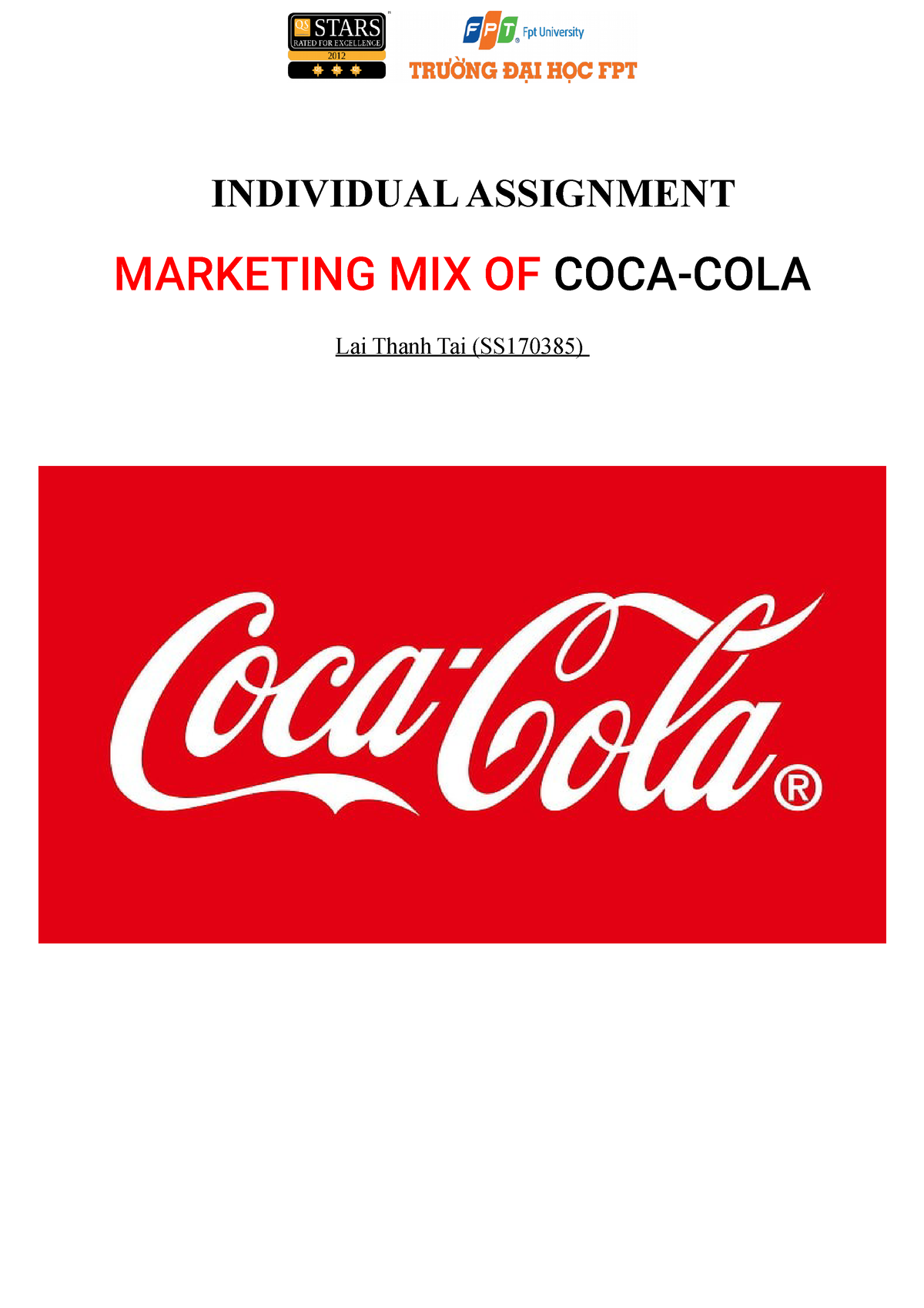 marketing mix of coca cola assignment