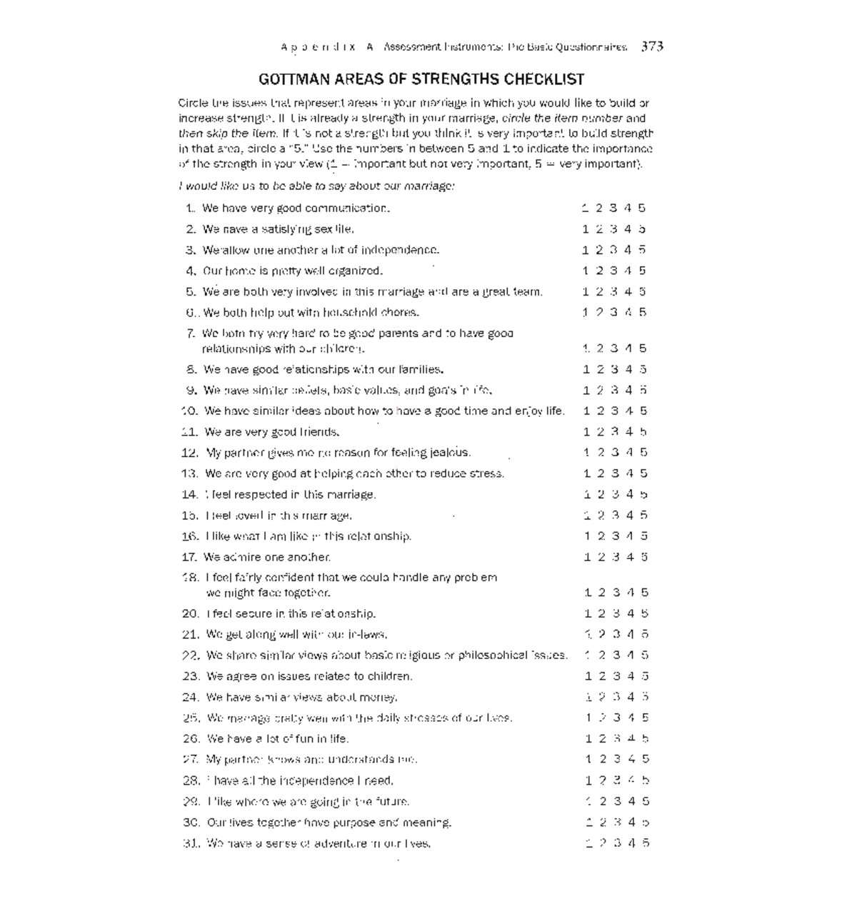 Gottman Assessment(a) - Clinical Psychology - Studocu