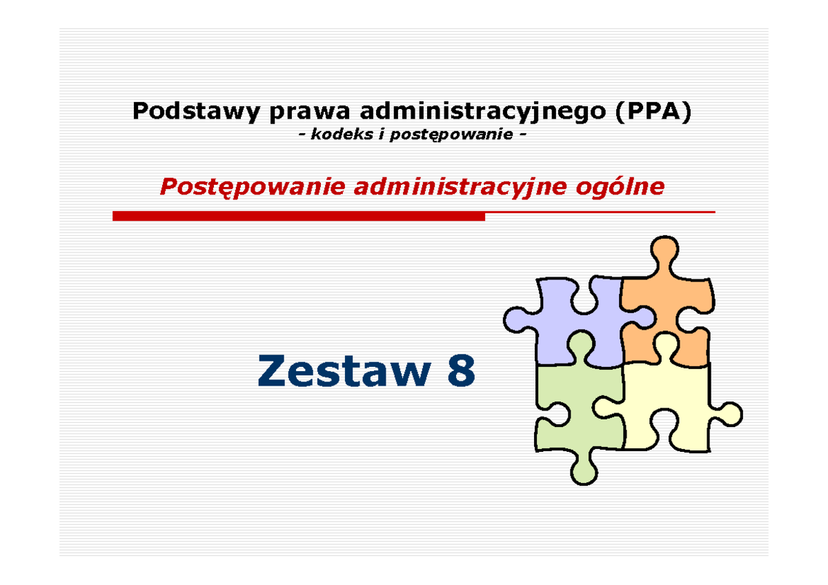 Podstawy Prawa Administracyjnego (P PA) - Kodeks I Postępowanie ...