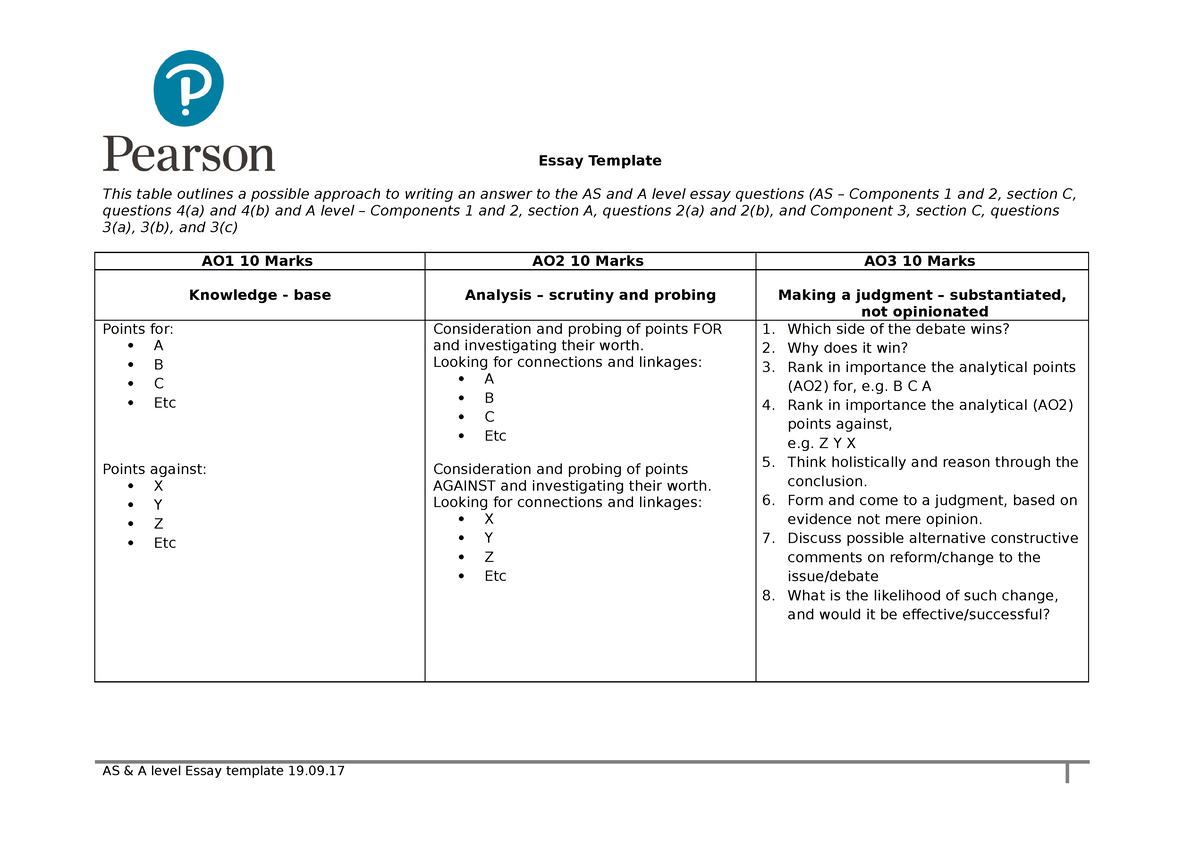 as level essay