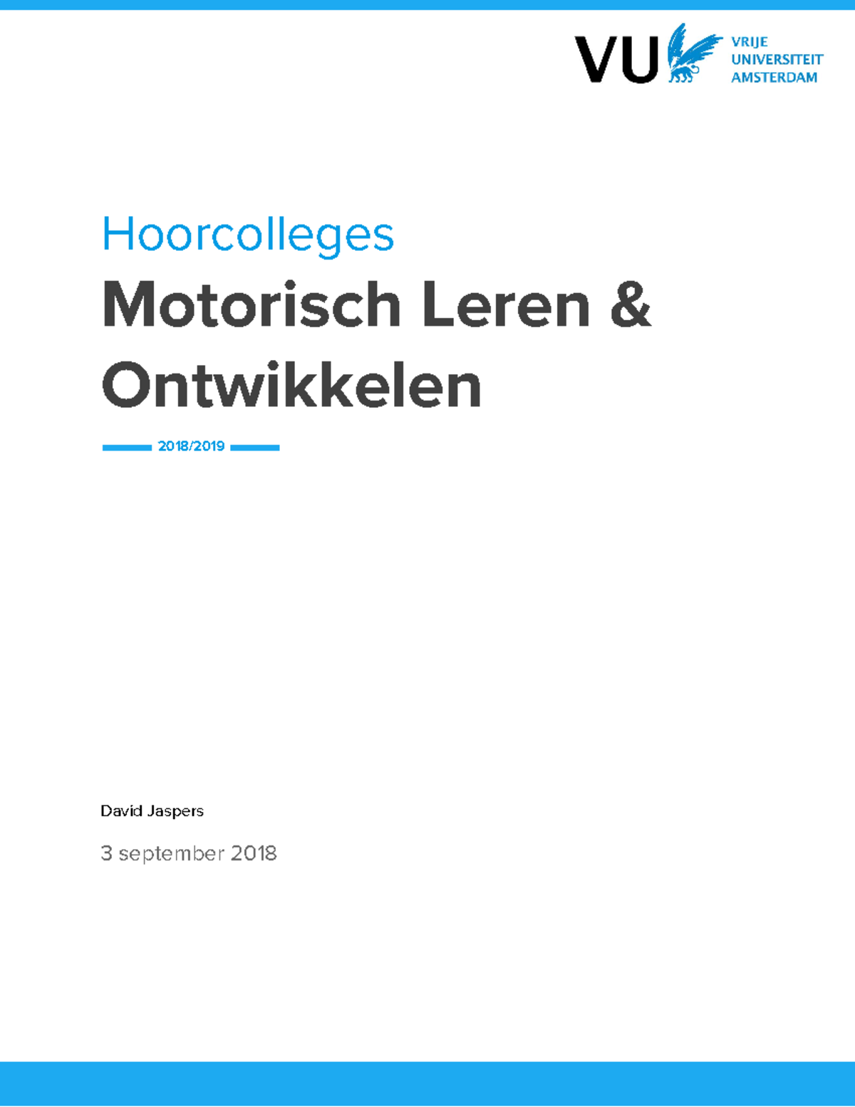 Hoorcolleges Motorisch Leren & Ontwikkelen - Hoorcolleges Motorisch ...