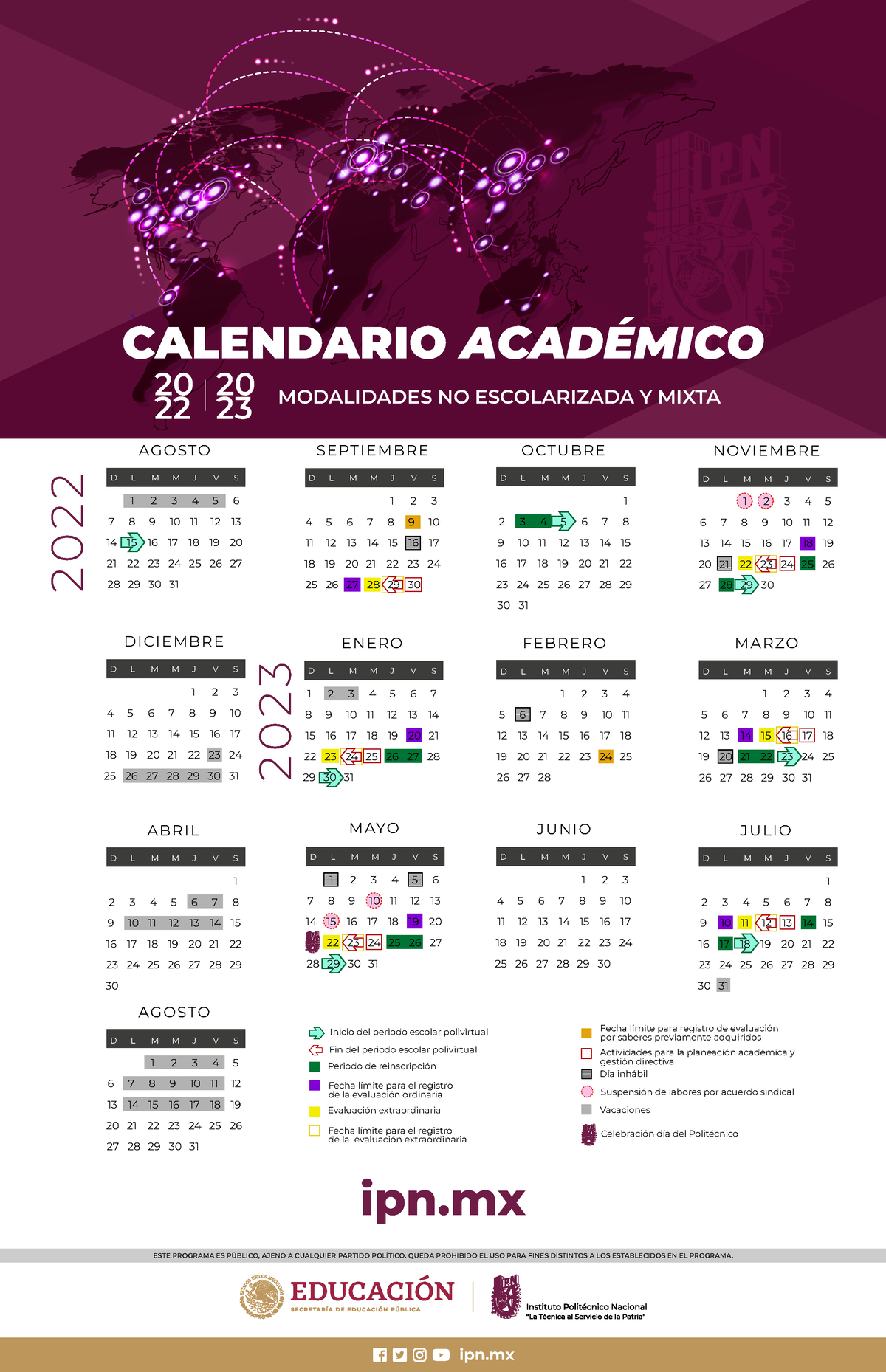 Calendario IPNNo Escolarizado ipn.mxipn ESTE PROGRAMA ES PÚBLICO