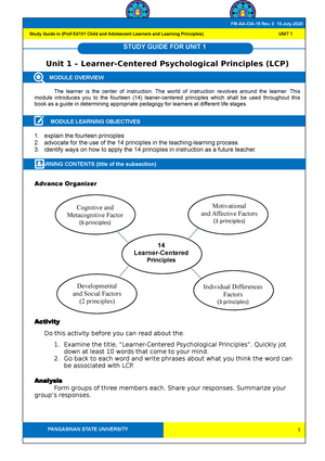 Learning Activity 2 - Lecture Notes 1 - Gender And Society - PangSU ...