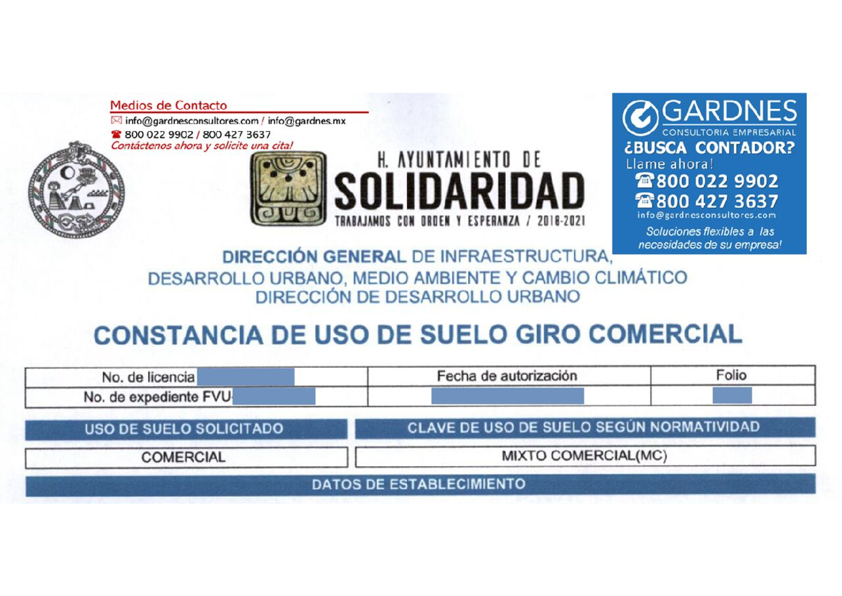 Licencia de Uso de Suelo Comercial Playa del Carmen - Planeacion Fiscal