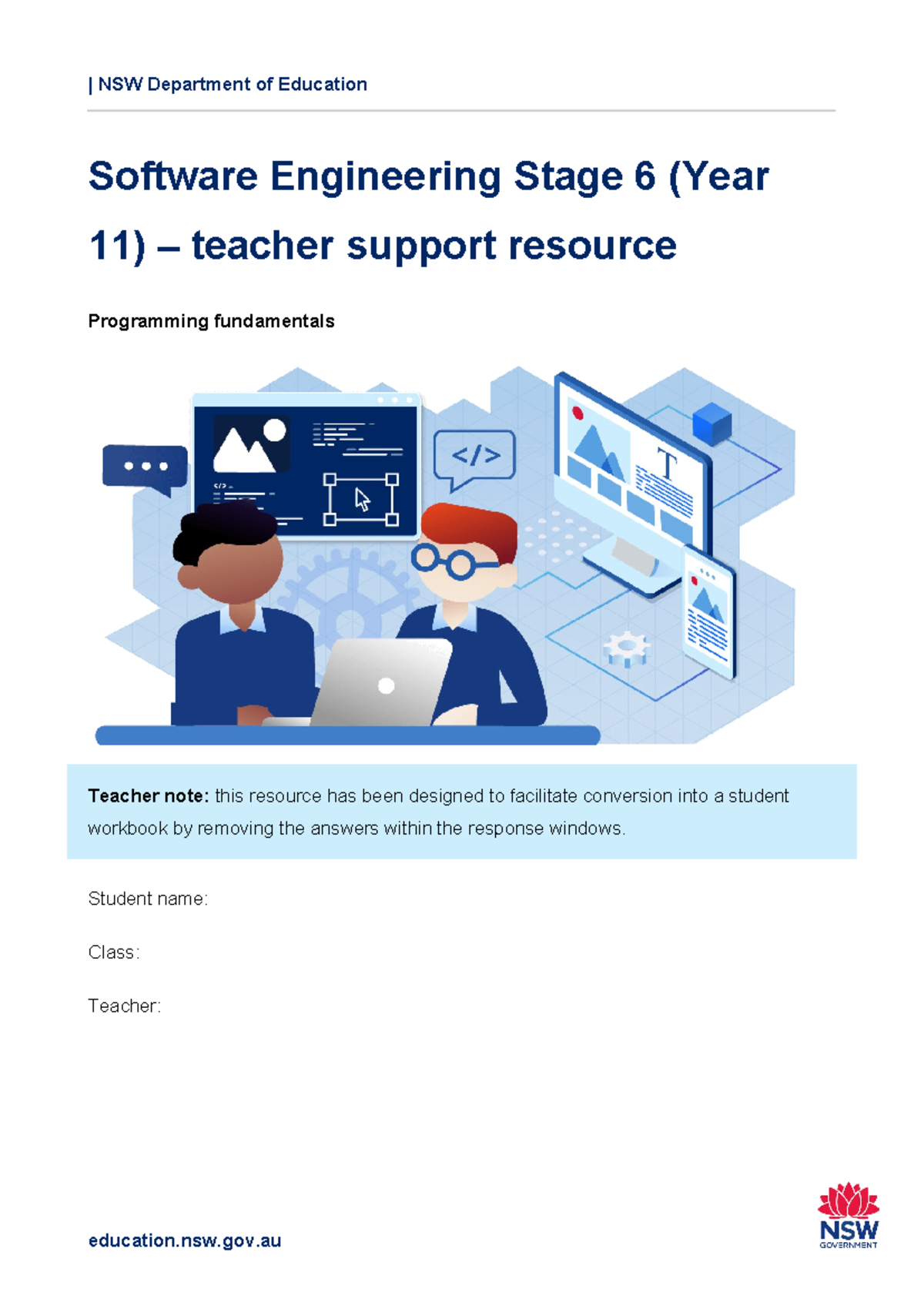 Software engineering s6 teacher resource programming fundamentals ...