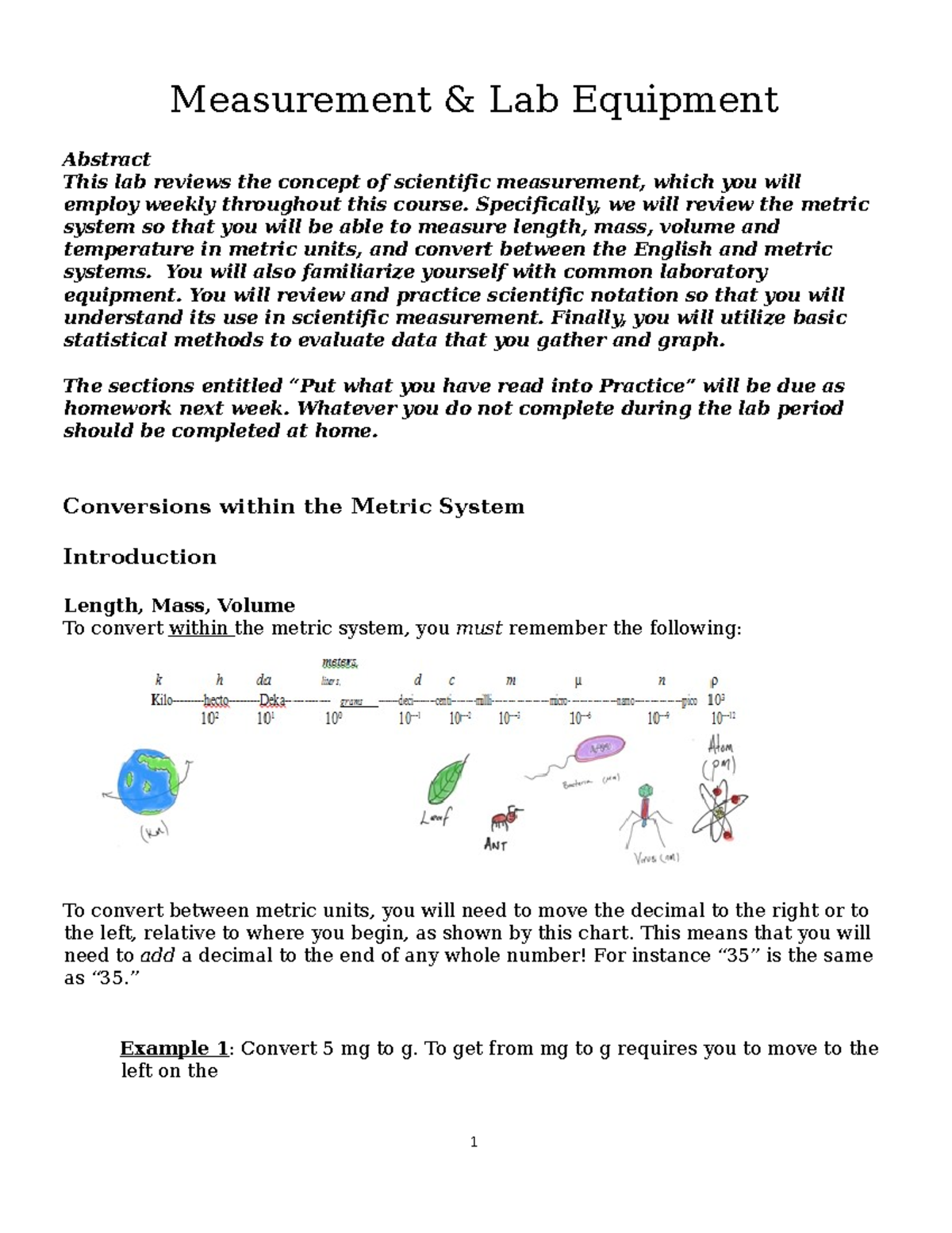 Measurement Labhomw work Measurement & Lab Equipment Abstract This
