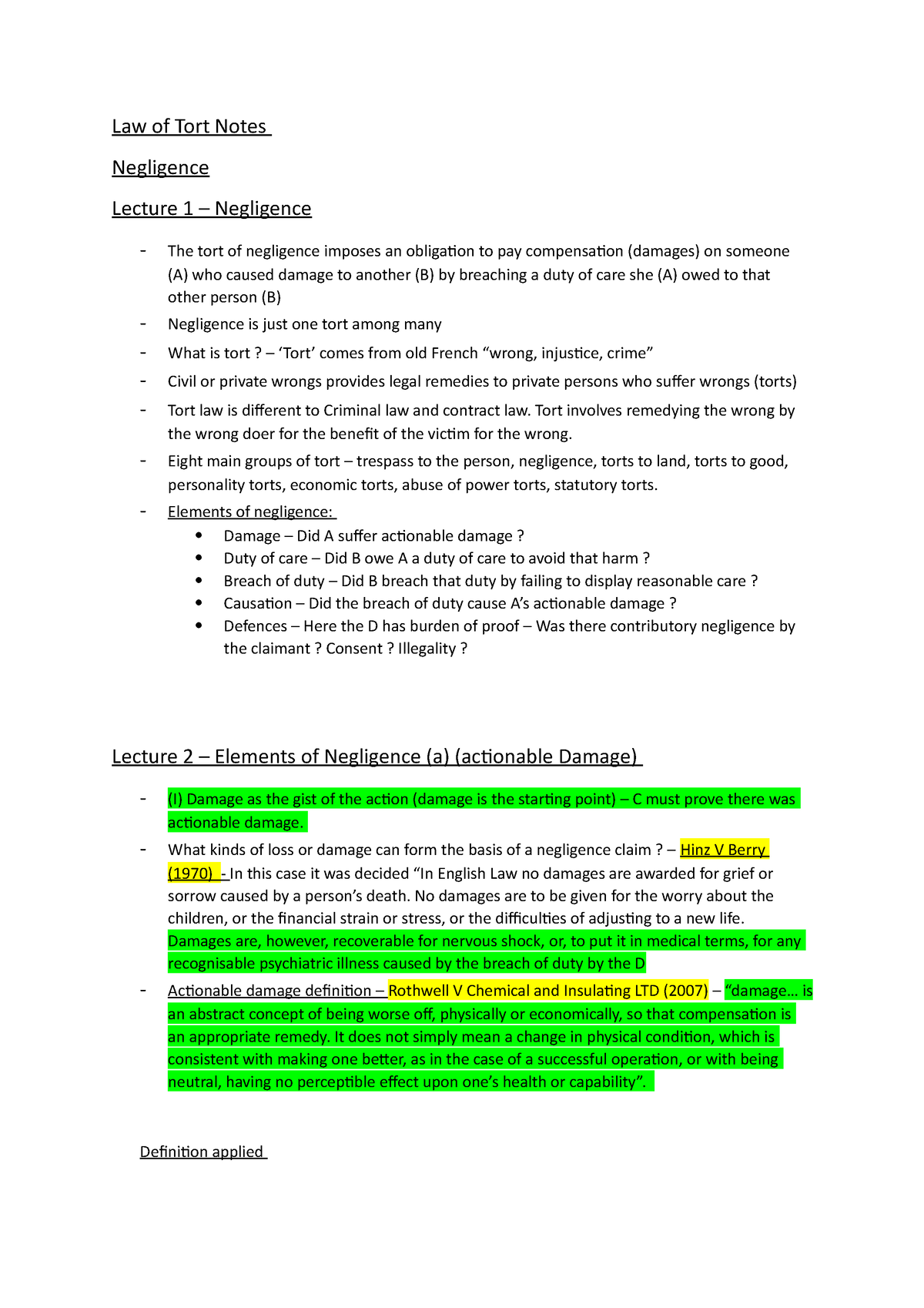 law-of-tort-notes-law-law-of-tort-notes-negligence-lecture-1