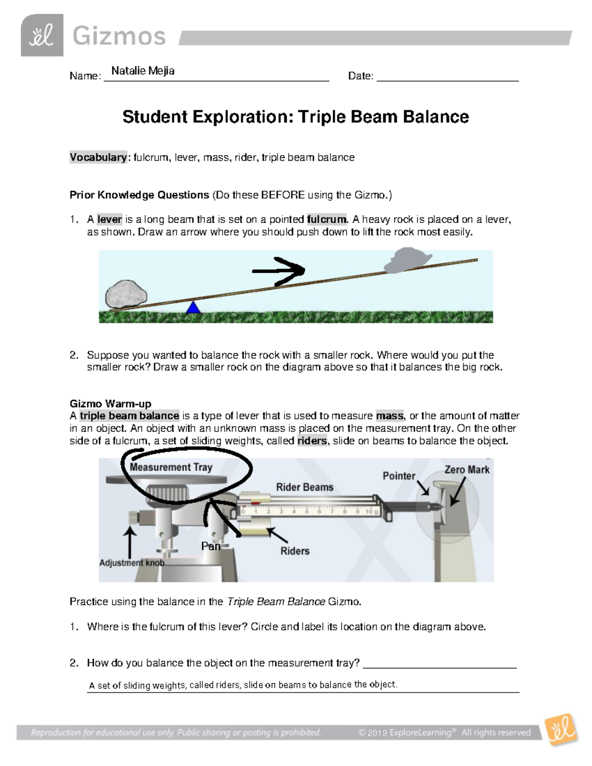 Triple Beam Balance Drawing To Label