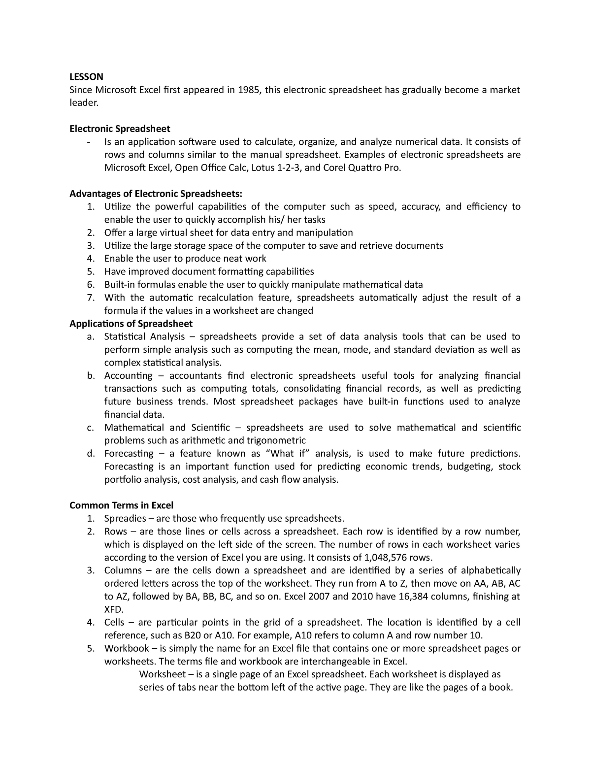 com-8-lesson-1-introduction-to-electronic-spreadsheet-lesson-since