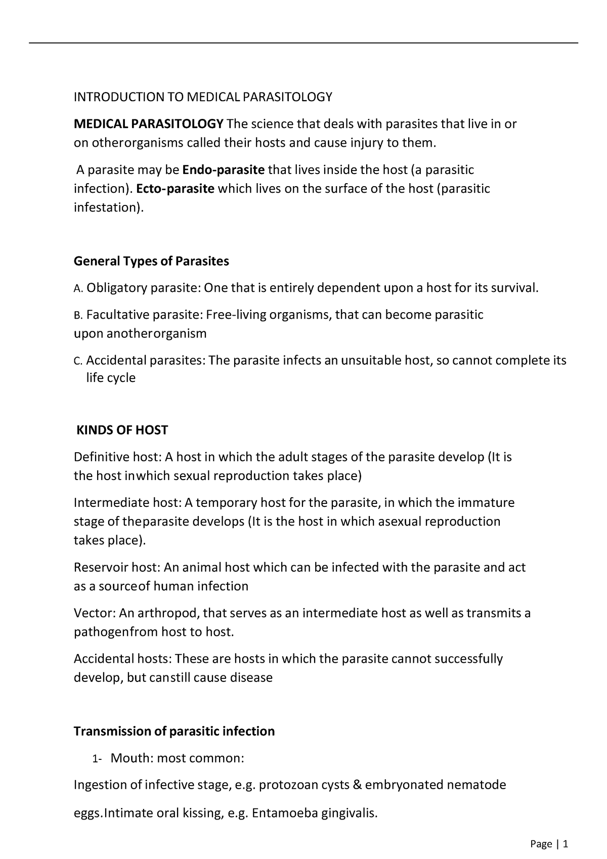 introduction-of-parasitology-summary-notes-2022-introduction-to