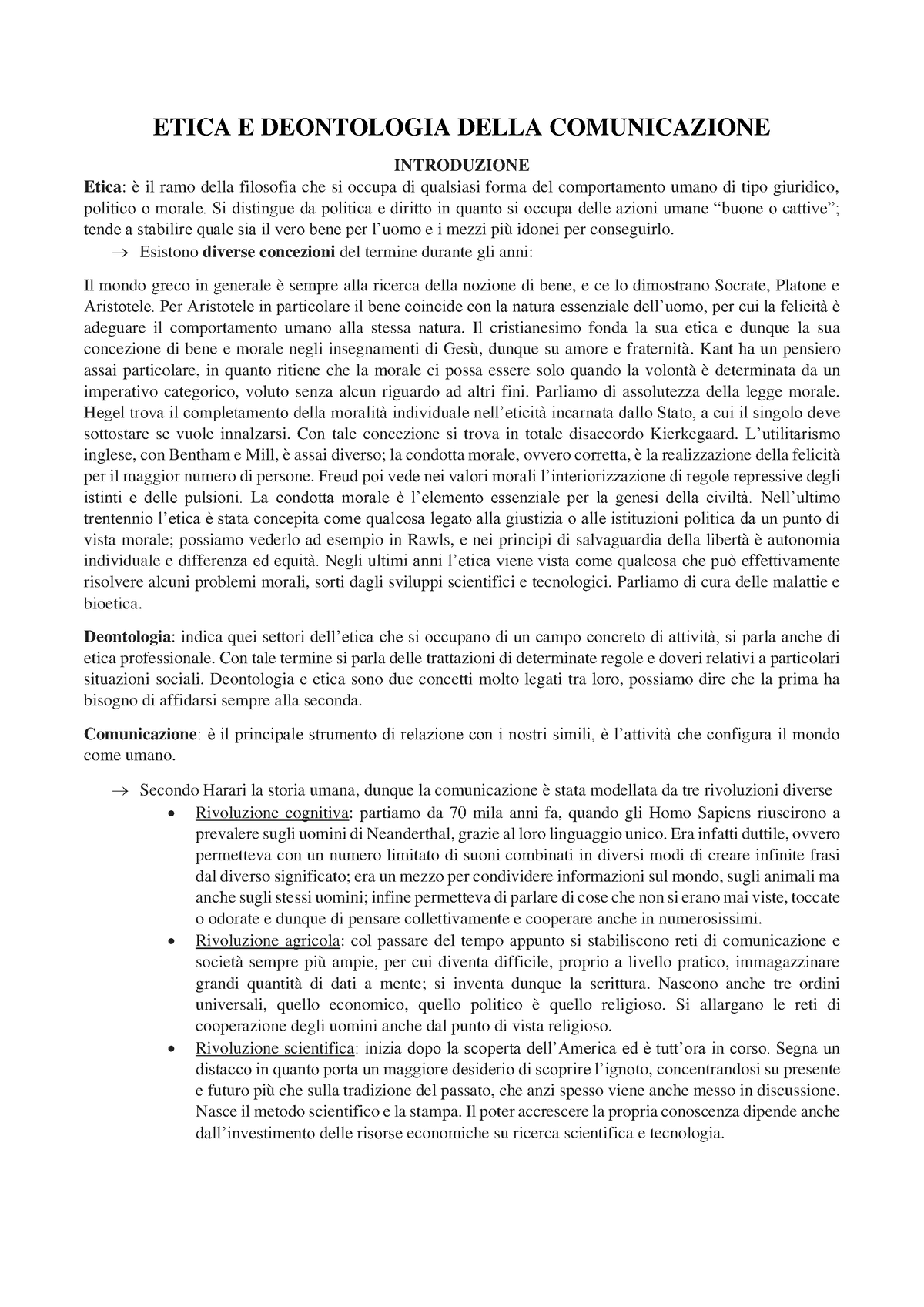 Etica E Deontologia Etica E Deontologia Della Comunicazione Introduzione Etica è Il Ramo 4643
