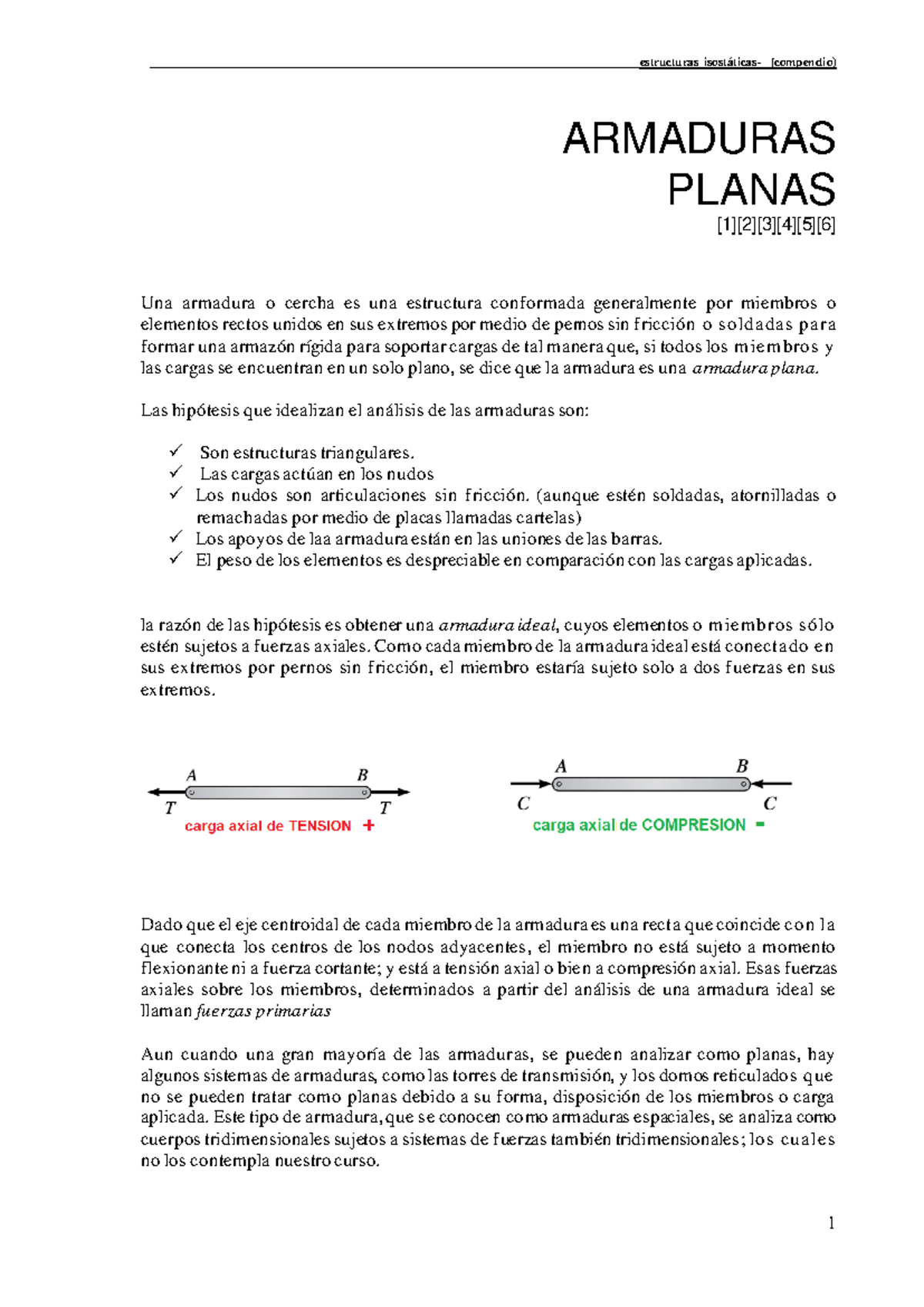 3.1.-Armaduras planas - ARMADURAS PLANAS [1][2][3][4][5][6] Una ...