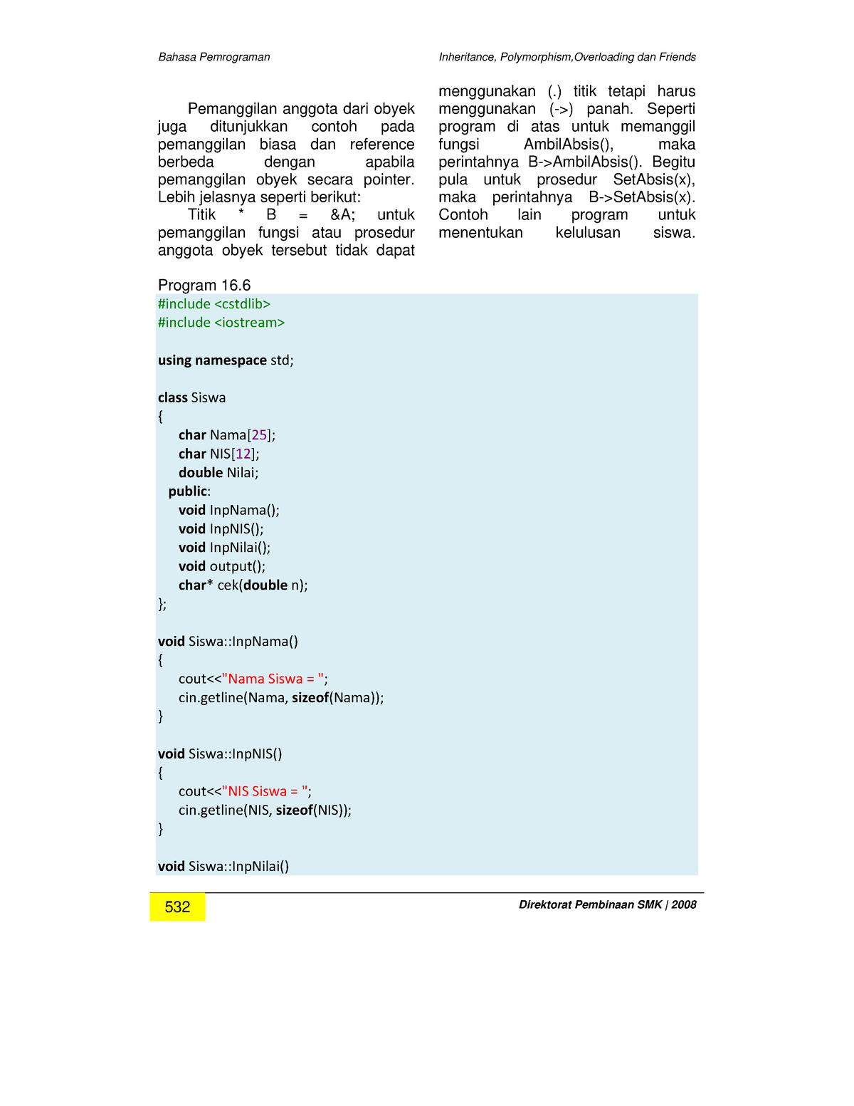 Dasar Bahasa Pemrograman 540 543 Bahasa Pemrograman Inheritance Polymorphismoverloading Dan 7161