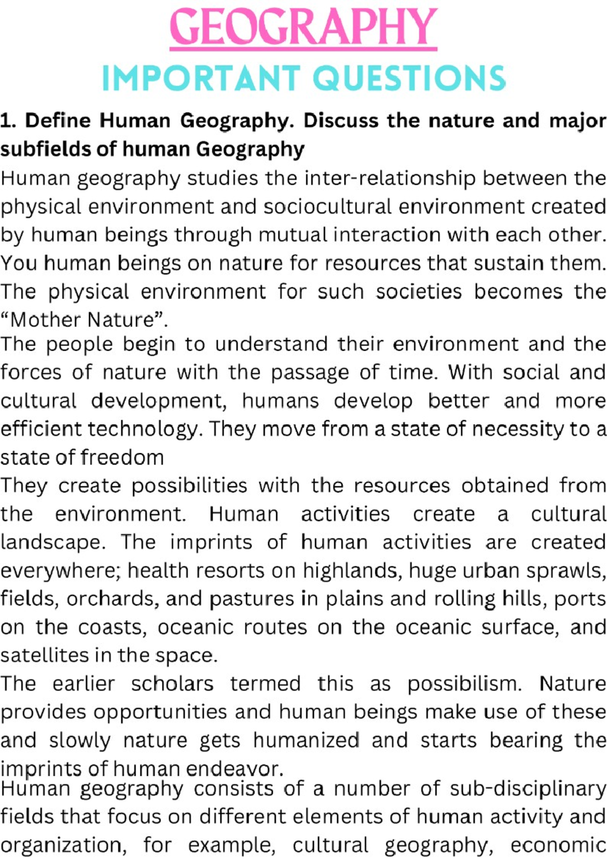 Geography 3 - Physical Geography - Studocu