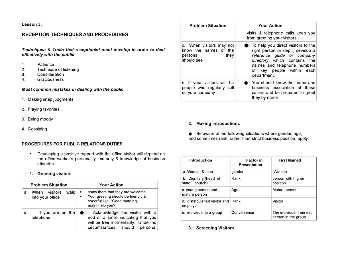 lesson-3-reception-tech-handouts-lesson-3-reception-techniques-and