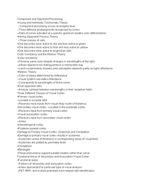 PSYU 333 Ch7 - Lecture and Reading Notes - Chapter 7 Mechanisms of ...