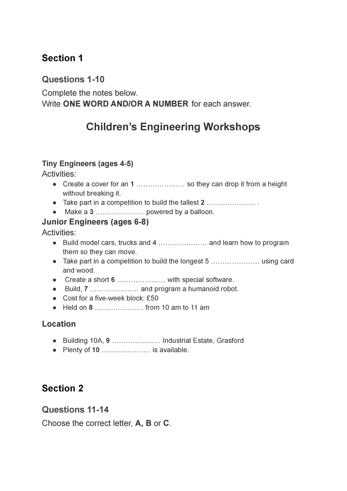 Ielts Listening Practice Test Pdf 5c2b0c675d - Section 1 Questions 1 ...