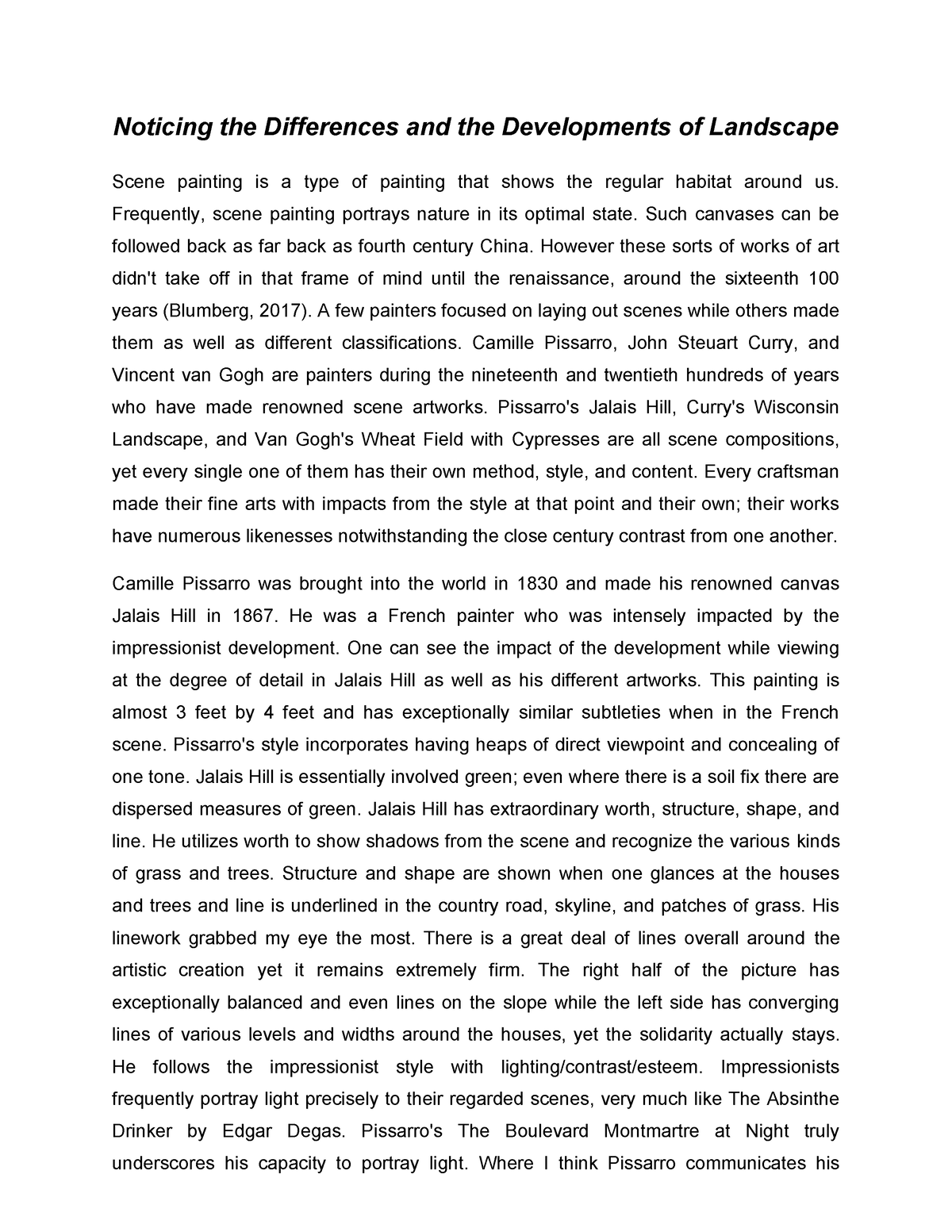 essay on landscape art