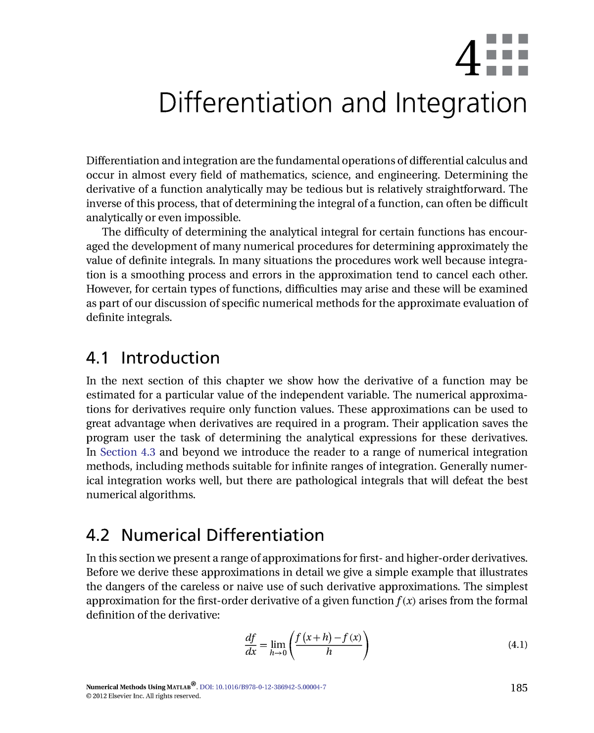 integral on matlab 2012