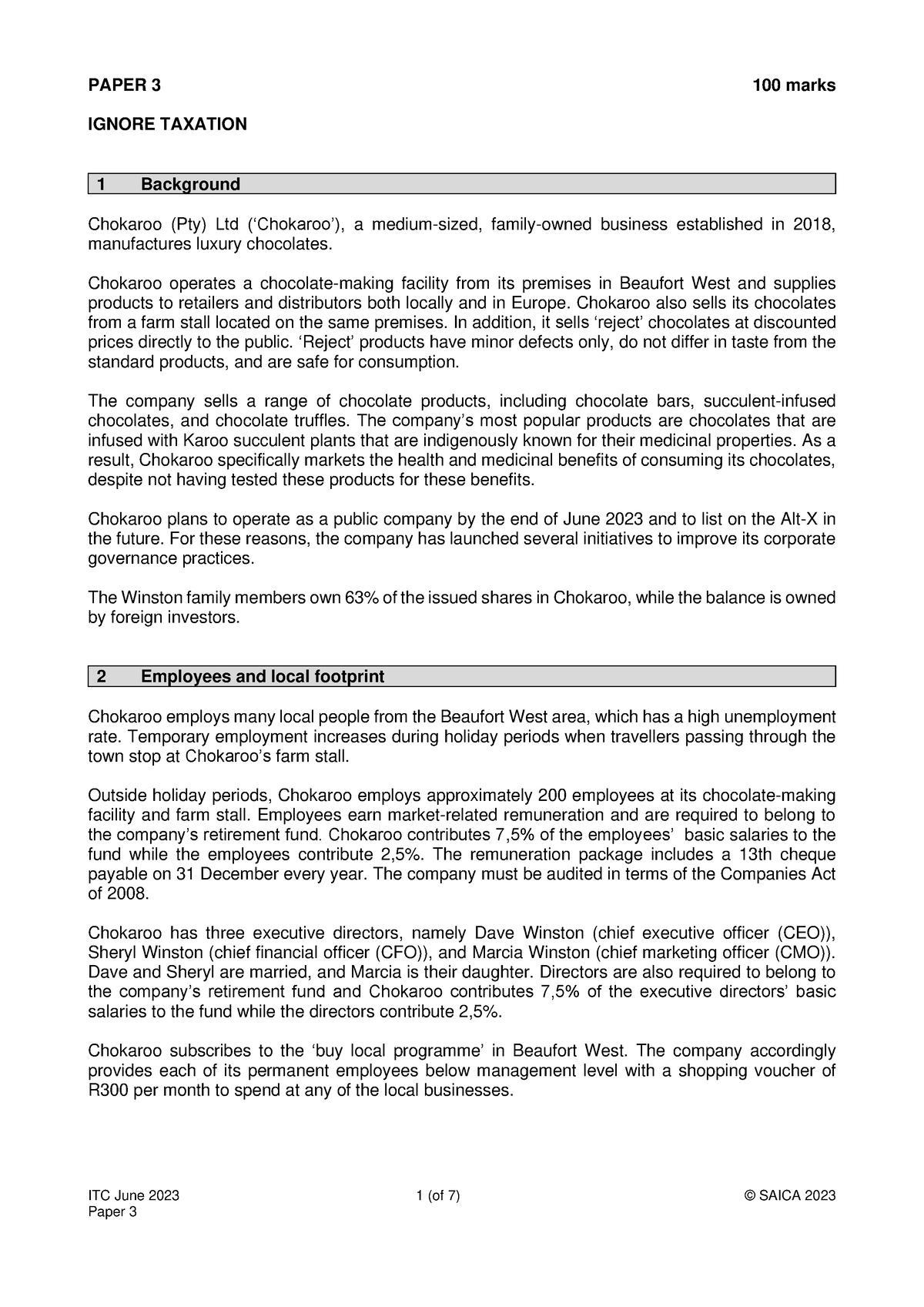 ITC June 2023 Paper 3 Question Chokaroo ITC June 2023 1 (of 7