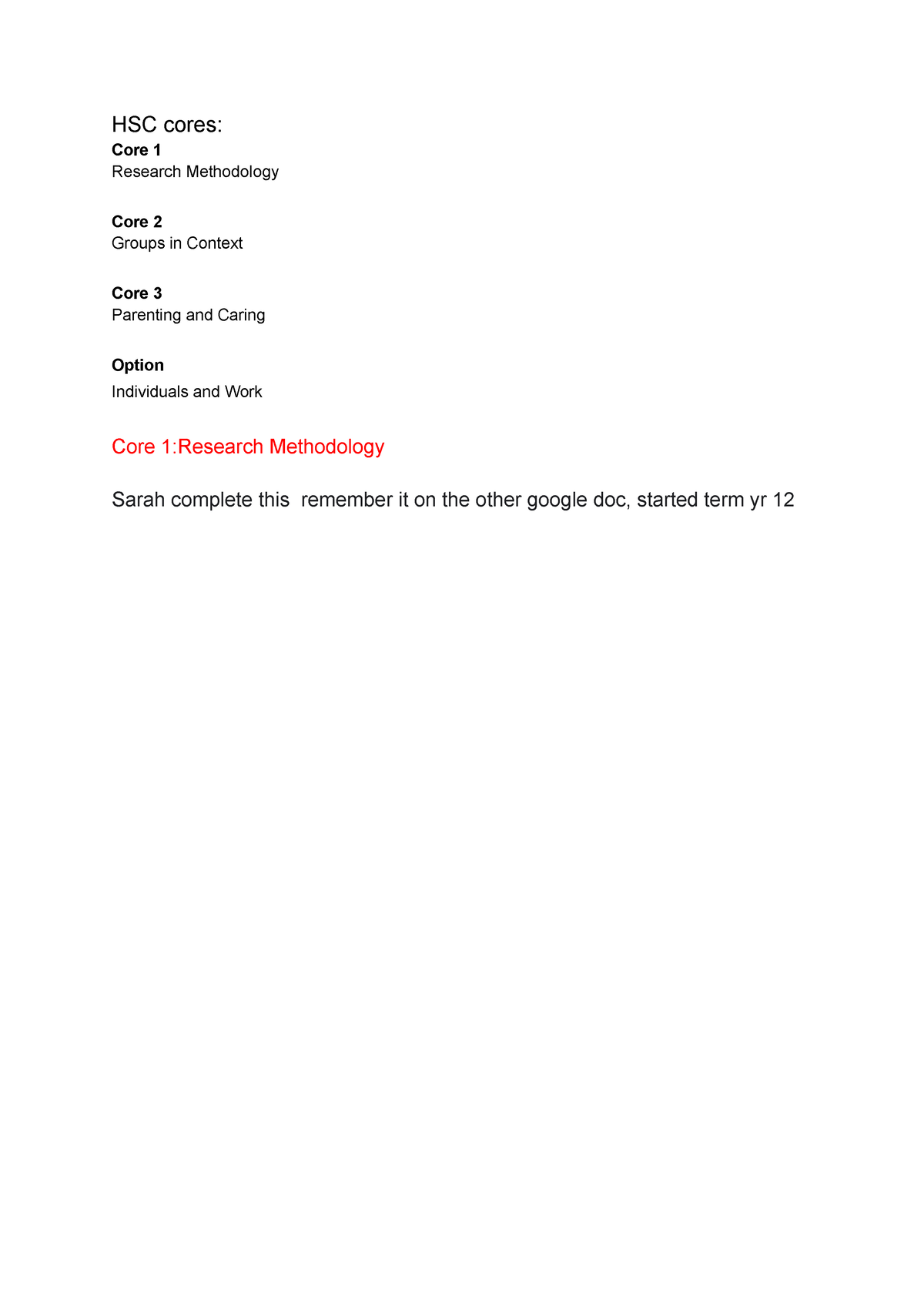 CAFS Revesion Booklet - HSC Cores: Core 1 Research Methodology Core 2 ...